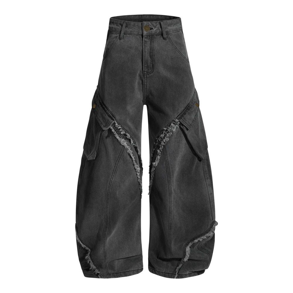 Vintage Men's patchwork raw edge workwear washed distressed jeans Size US 32 / EU 48 - 1 Thumbnail