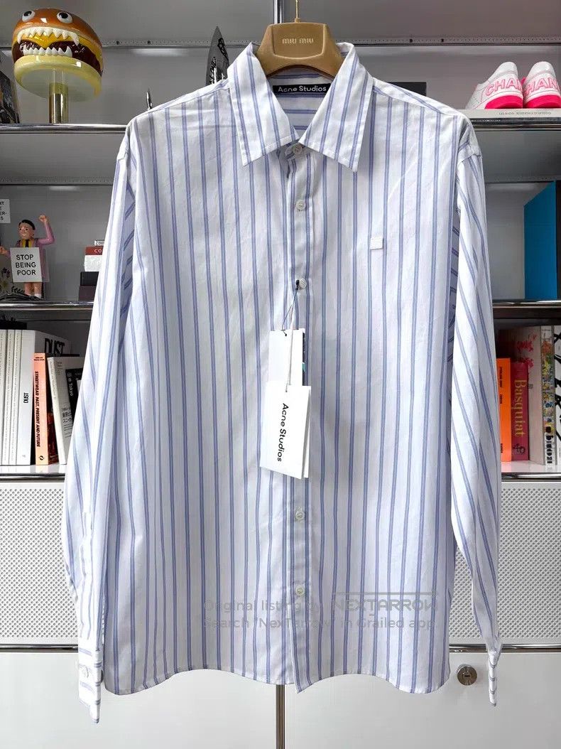 Acne Studios Acne Studios Navy blue and white striped smiley face embro Size XS / US 0-2 / IT 36-38 - 1 Thumbnail