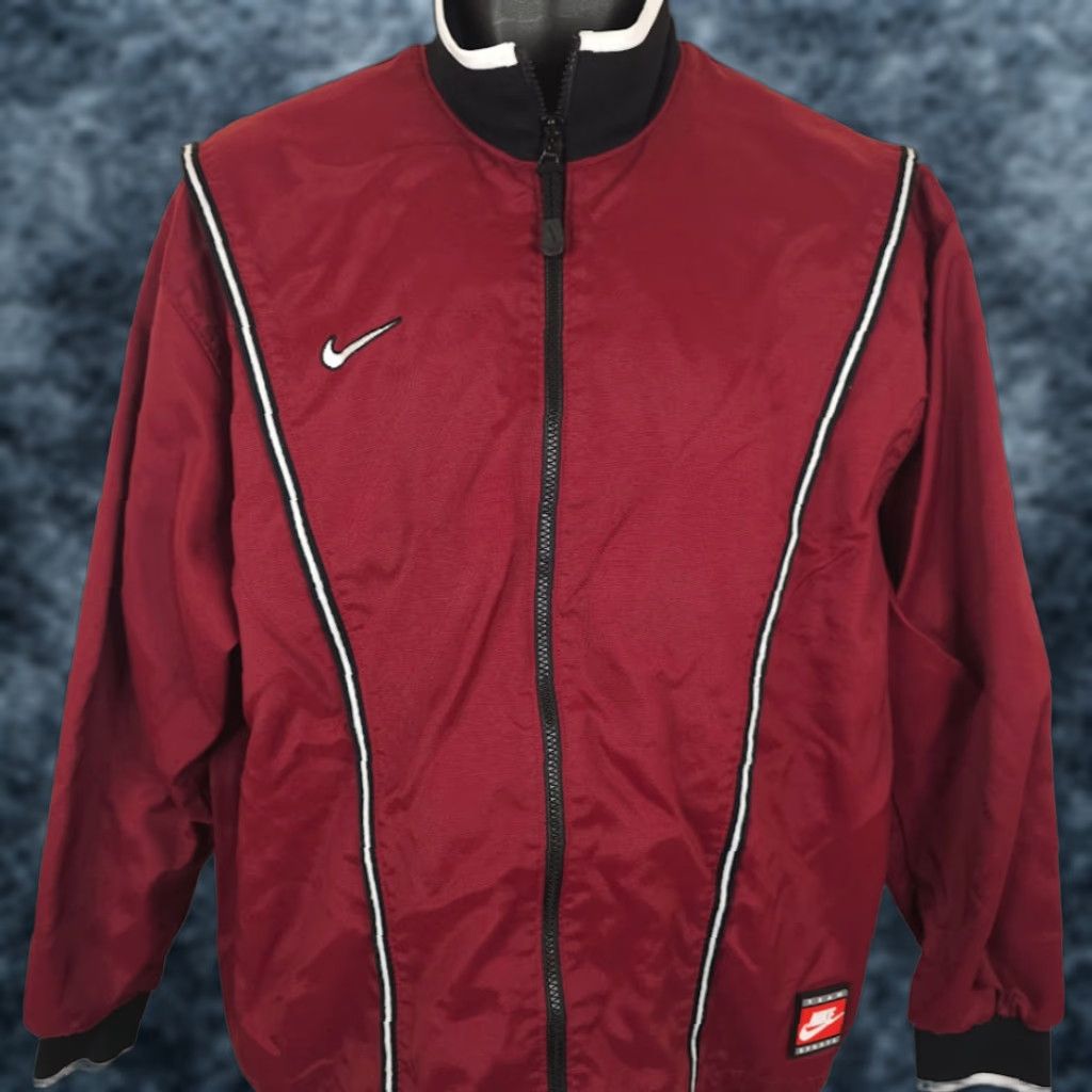 Nike VINTAGE Nike Jacket Mens Size Large Red 90s Striped Full Zip Streetwear Size US L / EU 52-54 / 3 - 1 Thumbnail
