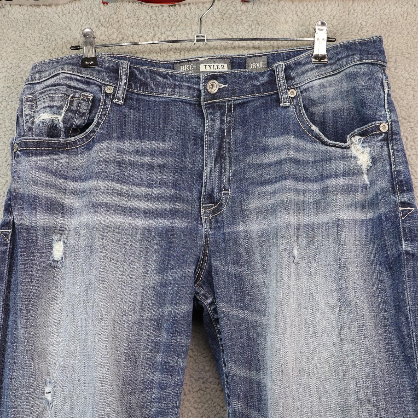 Buckle Black BKE Tyler Jeans Men 38 Blue Bootleg Thick Stitch 38XL Size US 38 / EU 54 - 2 Thumbnail