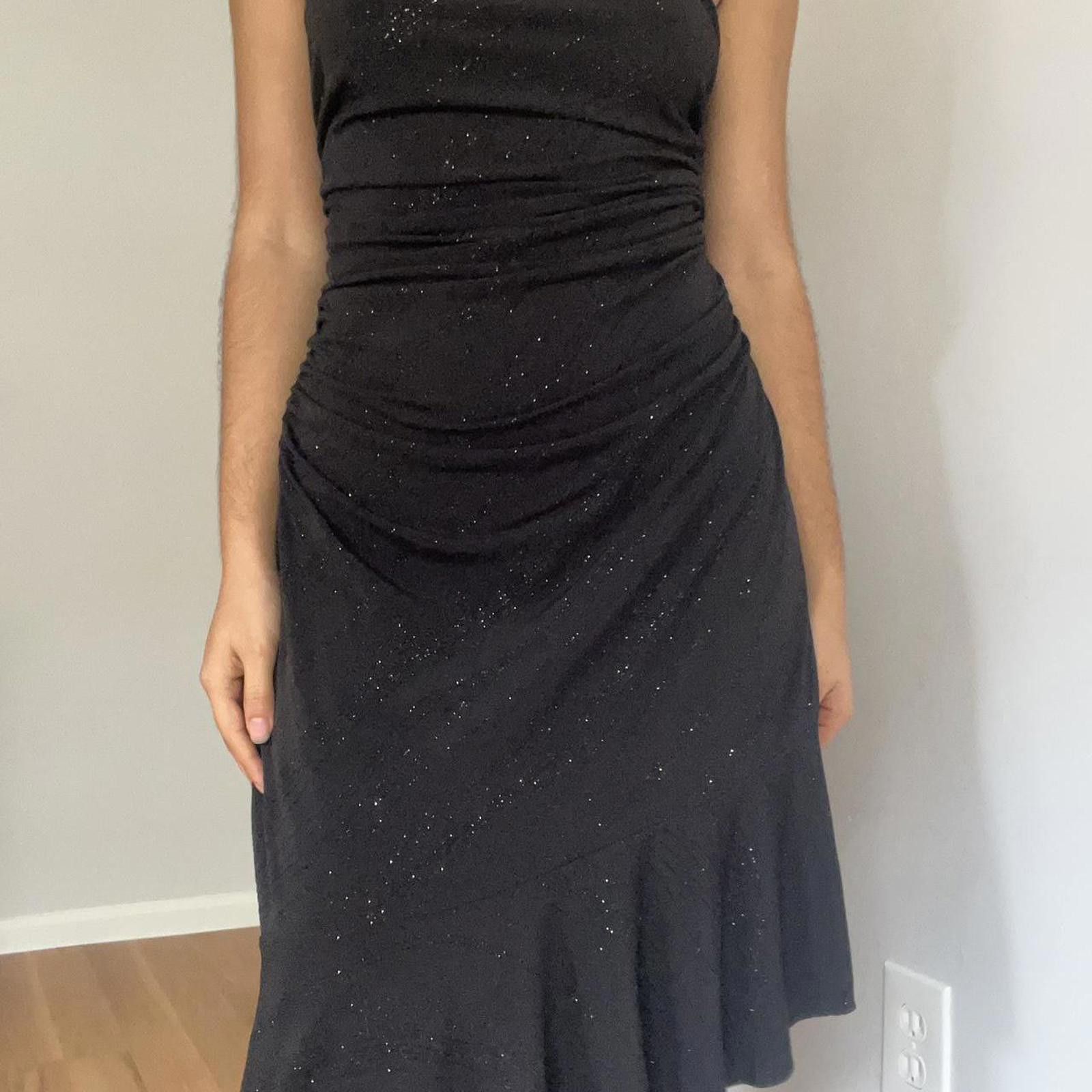 Other Black strapless midi dress with silver glitter Size L / US 10 / IT 46 - 3 Thumbnail