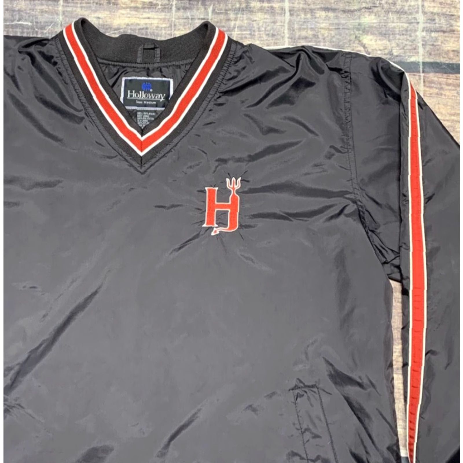 Holloway Holloway Jacket Pullover V-Neck M Black 2 Pockets Front Logo Windbreaker Shirt Mens Casual Size US M / EU 48-50 / 2 - 2 Thumbnail