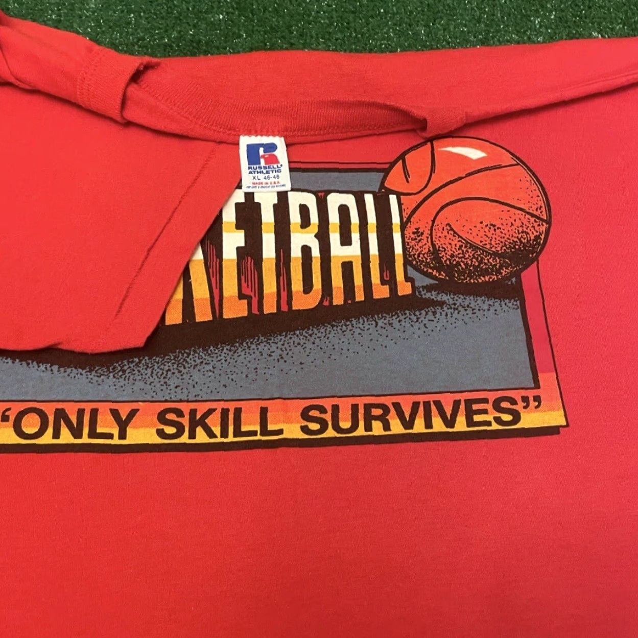 Vintage VINTAGE 80s 90s Basketball Only Skill Survives NBA VTG Shirt Mens XL Red 90s 80s USA Sports Shirt Mens XL Size US XL / EU 56 / 4 - 2 Thumbnail