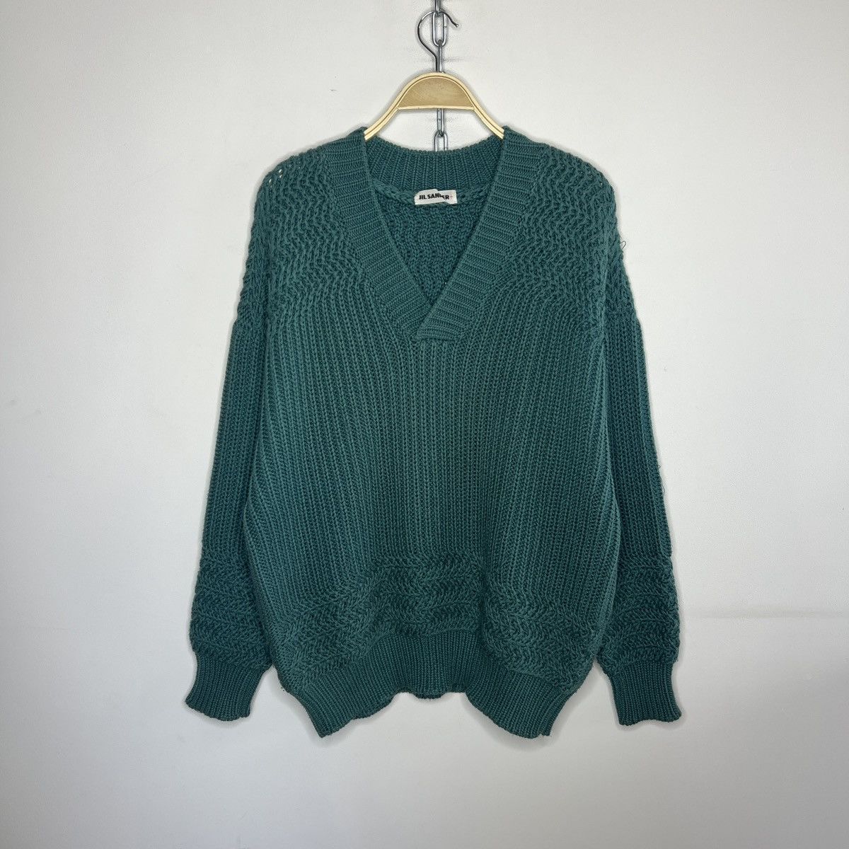 Jil Sander Jil Sander by Raf Simons 00s Raglan Ribbed Knit Sweater Size US L / EU 52-54 / 3 - 2 Thumbnail