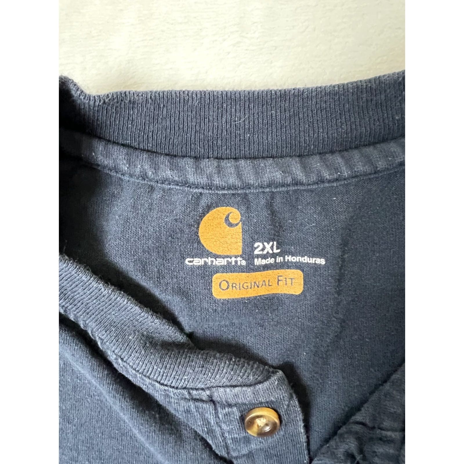 Carhartt Carhartt T-Shirt Men Pocket Henley 2XL Green Sun Faded Grunge K87 Regular Short Sleeve, Cotton, Knit, Pockets, 2020s, Men Size US L / EU 52-54 / 3 - 3 Thumbnail