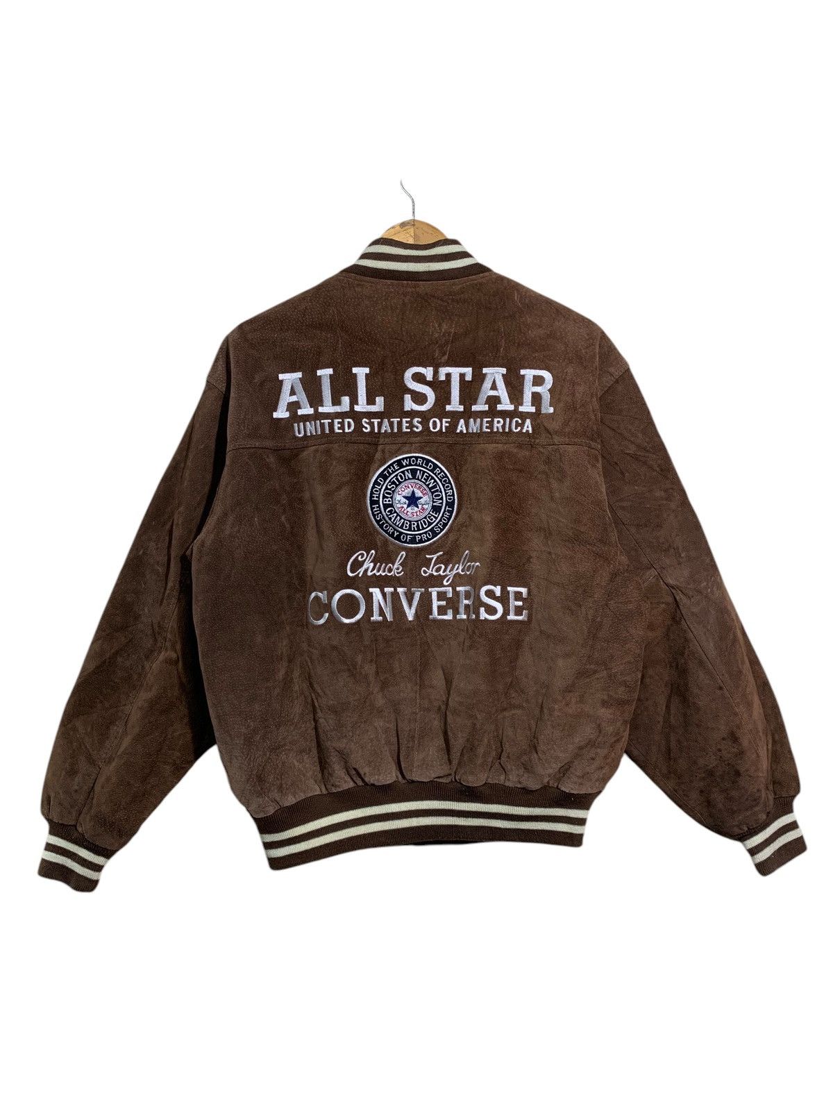 Converse 🔥VTG CONVERSE ALL STARS LEATHER VARSITY JACKETS Size US L / EU 52-54 / 3 - 5 Thumbnail