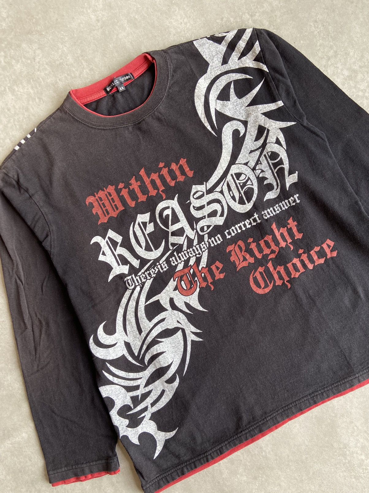 If Six Was Nine × Japanese Brand × Le Grande Bleu (L.G.B.) VINTAGE BULLET NOISE CHROME PUNK HEARTS CROSS LONGSLEEVE Size US L / EU 52-54 / 3 - 2 Thumbnail