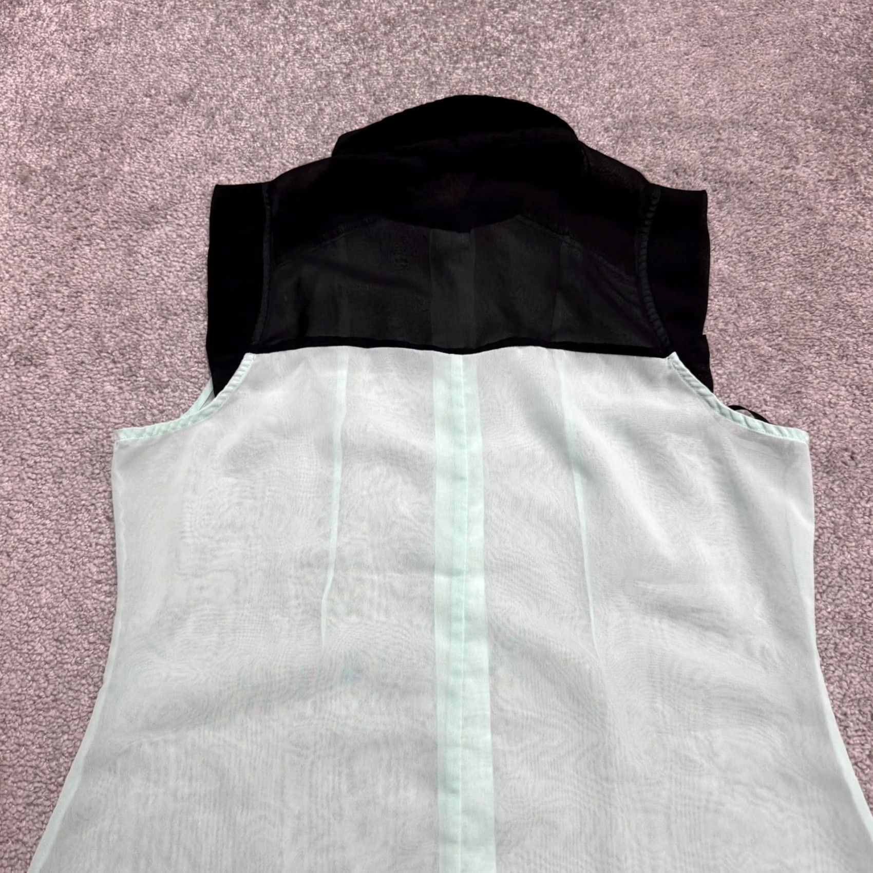 Vintage Kardashian Kollection Shirt Dress Womens Medium Sheer Mint Black Size M / US 6-8 / IT 42-44 - 3 Thumbnail