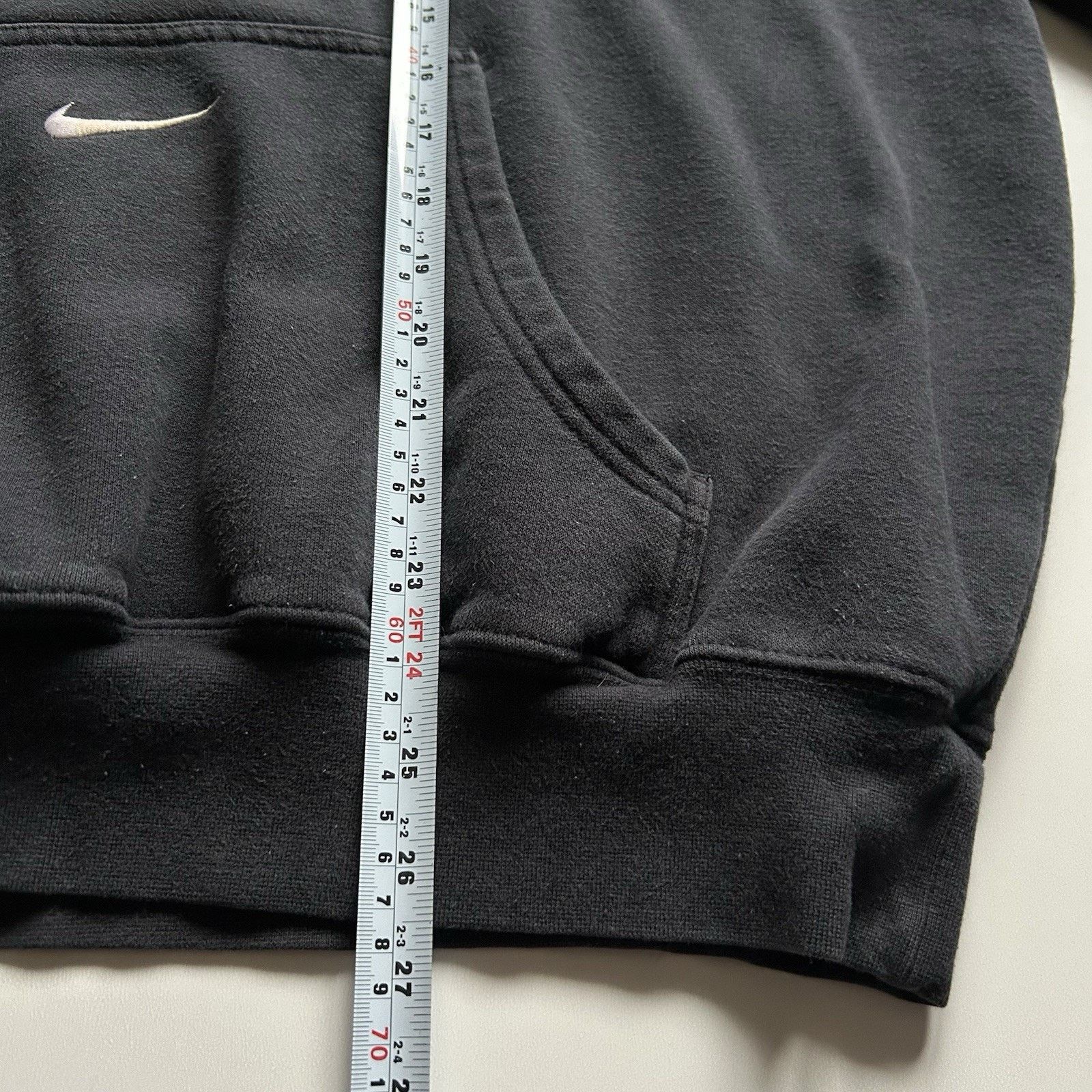 Nike × Vintage Vintage Nike Hoodie Medium Center Swoosh Faded Black Rare Size US M / EU 48-50 / 2 - 5 Thumbnail