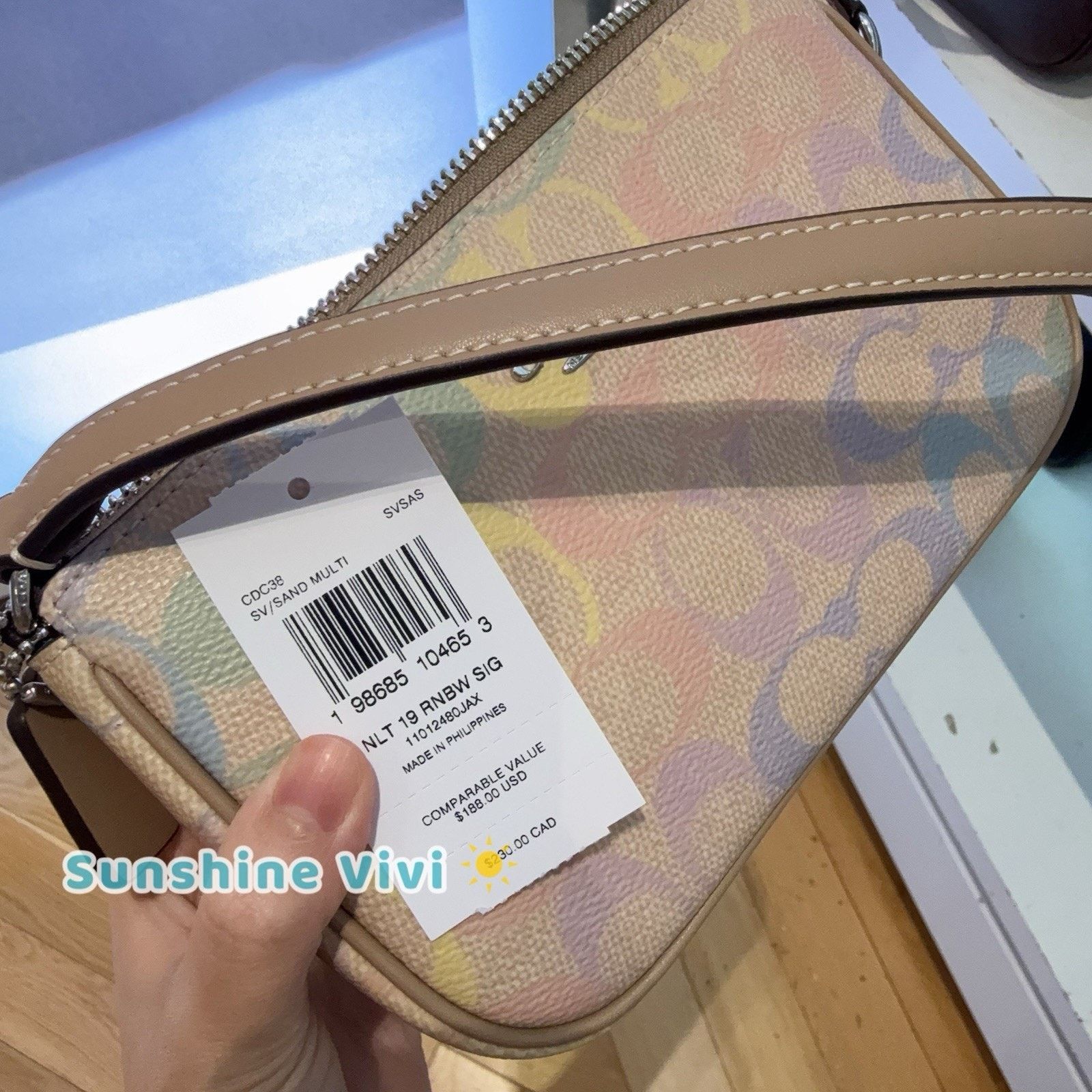 Coach NWT Coach Nolita 19 In Rainbow Canvas cdc38 Silver Sand Size ONE SIZE - 2 Thumbnail