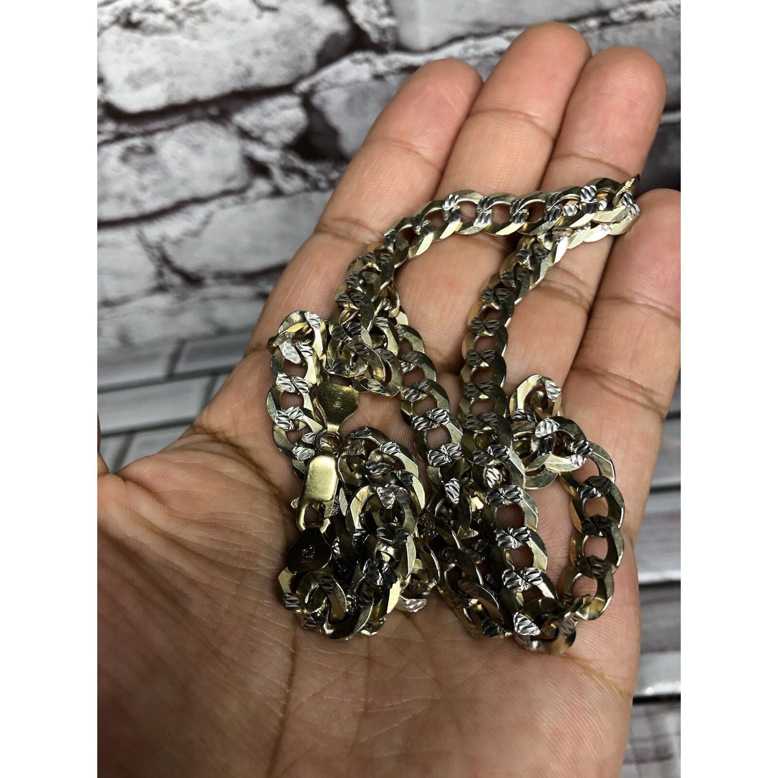 Ruehl No. 925 925 Sterling Silver Gold Plated Italy Diamond-Cut Cuban Chai Size ONE SIZE - 4 Thumbnail