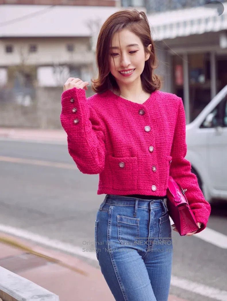 Chanel Chanel 21K rose-red short jacket Size XXS / US 00 / IT 34 - 1 Thumbnail
