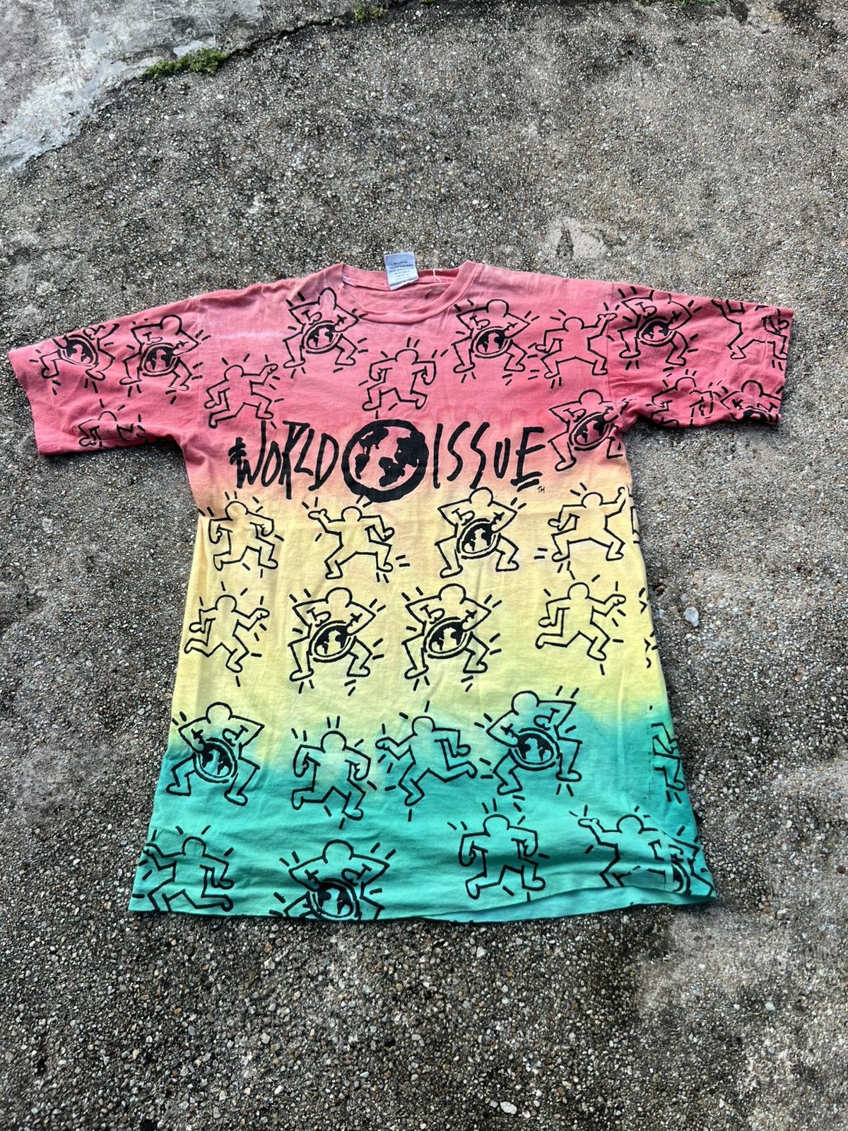 Keith Haring × Vintage Vintage Rare Keith Haring World Issue Shirt Size US M / EU 48-50 / 2 - 1 Thumbnail