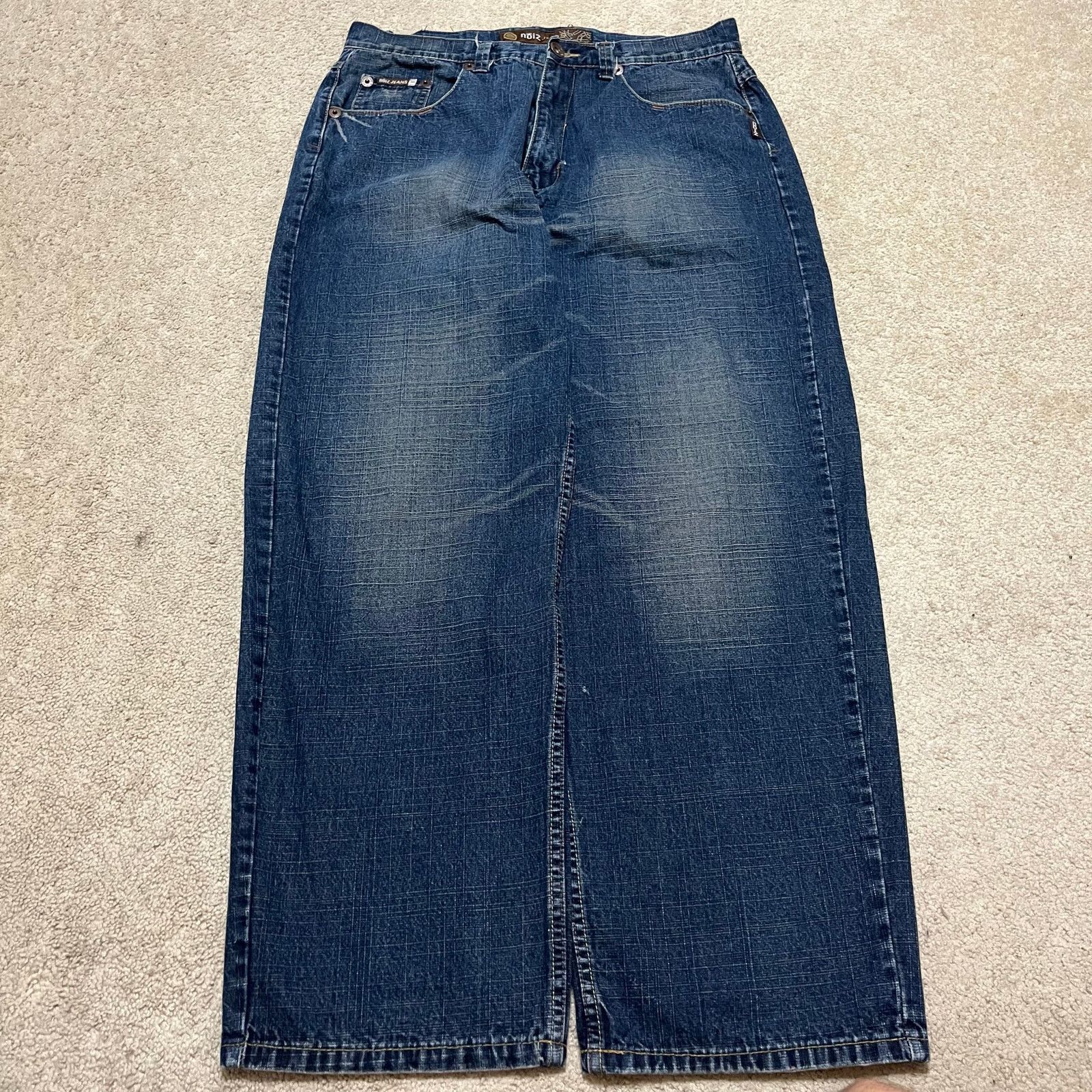 Other Noiz Y2K Baggy Skater Acid Washed Faded Blue Jeans 34Wx31L Size US 34 / EU 50 - 1 Thumbnail