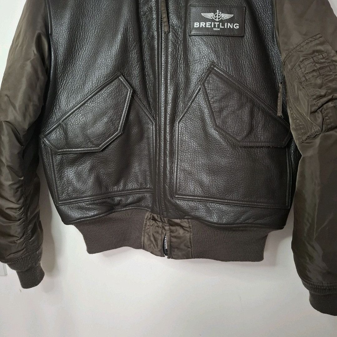 ALPHA INDUSTRIES X BREITLING Leather Flying Top Gun Jacket