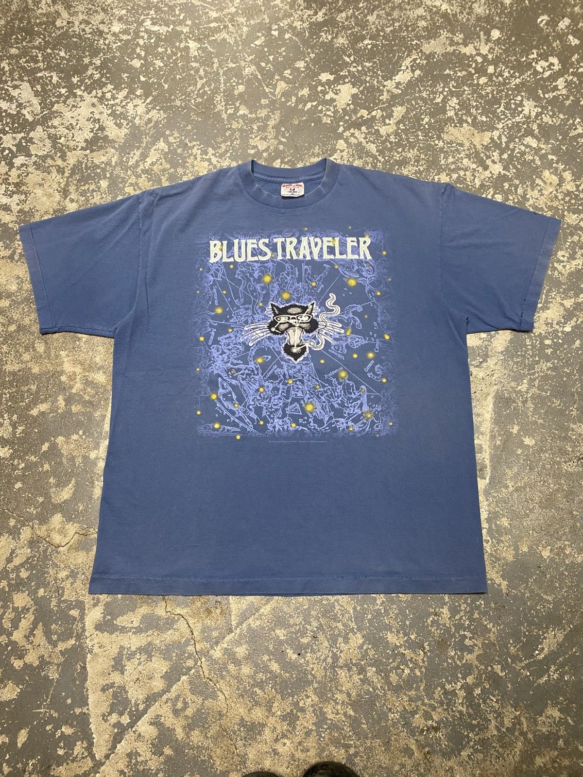 Japanese Brand × Vintage Vintage Blue Travelers Cat Straight On Till Morning Tshirt Size US XL / EU 56 / 4 - 1 Thumbnail