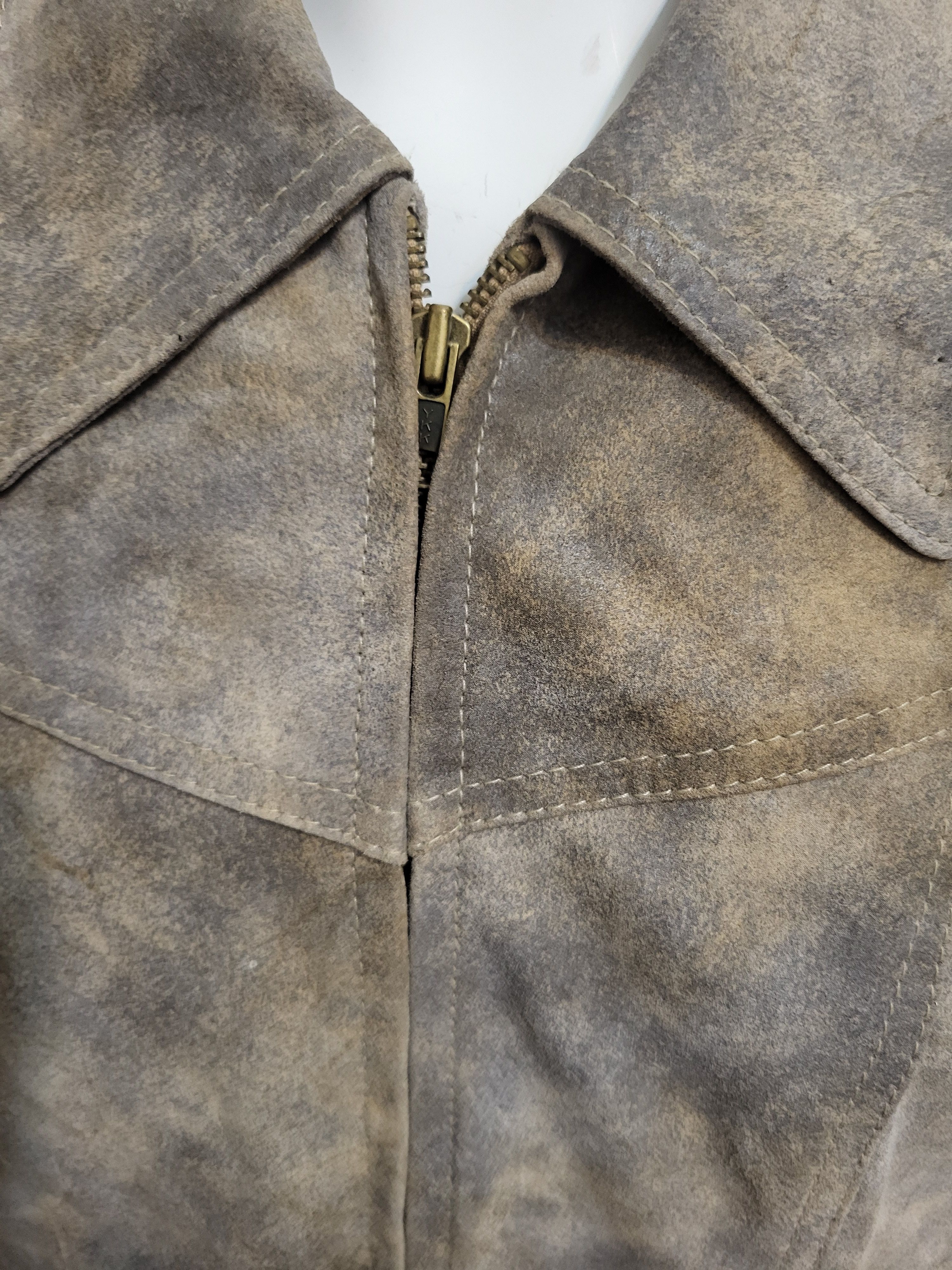 Passport Suede Leather Brown/Tan Jacket Size L / US 10 / IT 46 - 2 Thumbnail