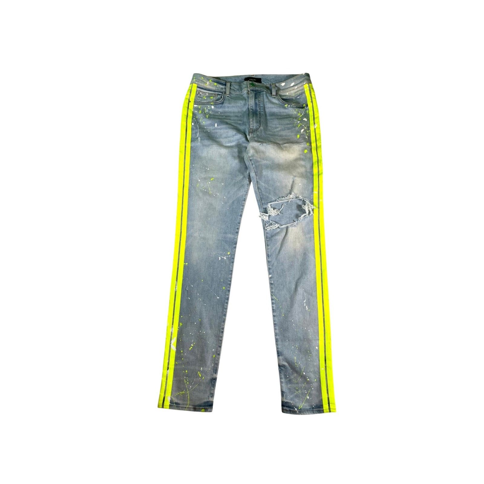 Amiri Amiri Splatter Stripe Light Wash & Neon Jeans Size US 36 / EU 52 - 1 Thumbnail
