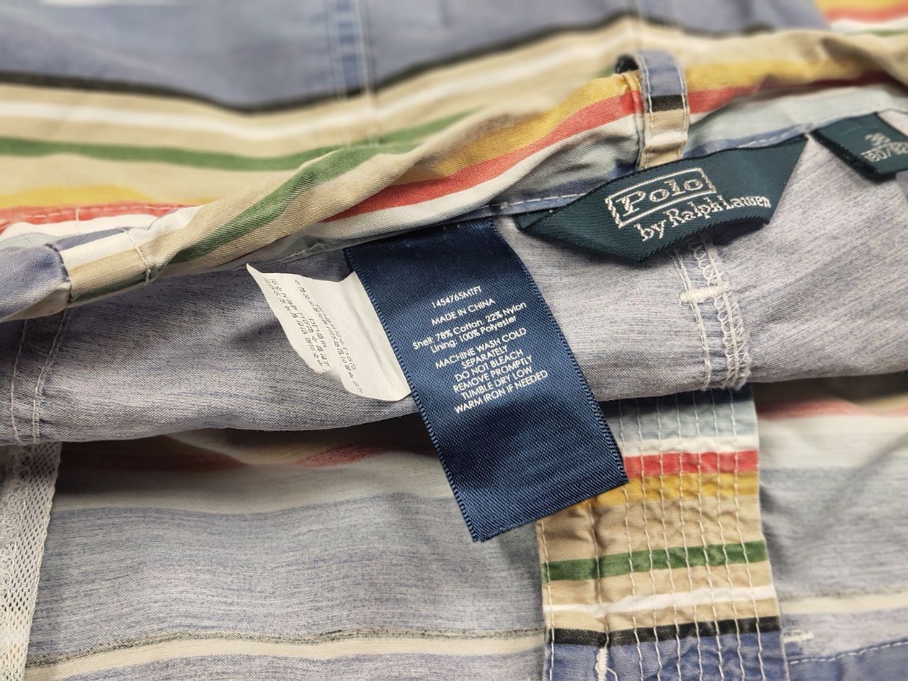 Polo Ralph Lauren Vintage 90's Polo Ralph Lauren Canvas Blue Striped Shorts Size US 36 / EU 52 - 14 Thumbnail