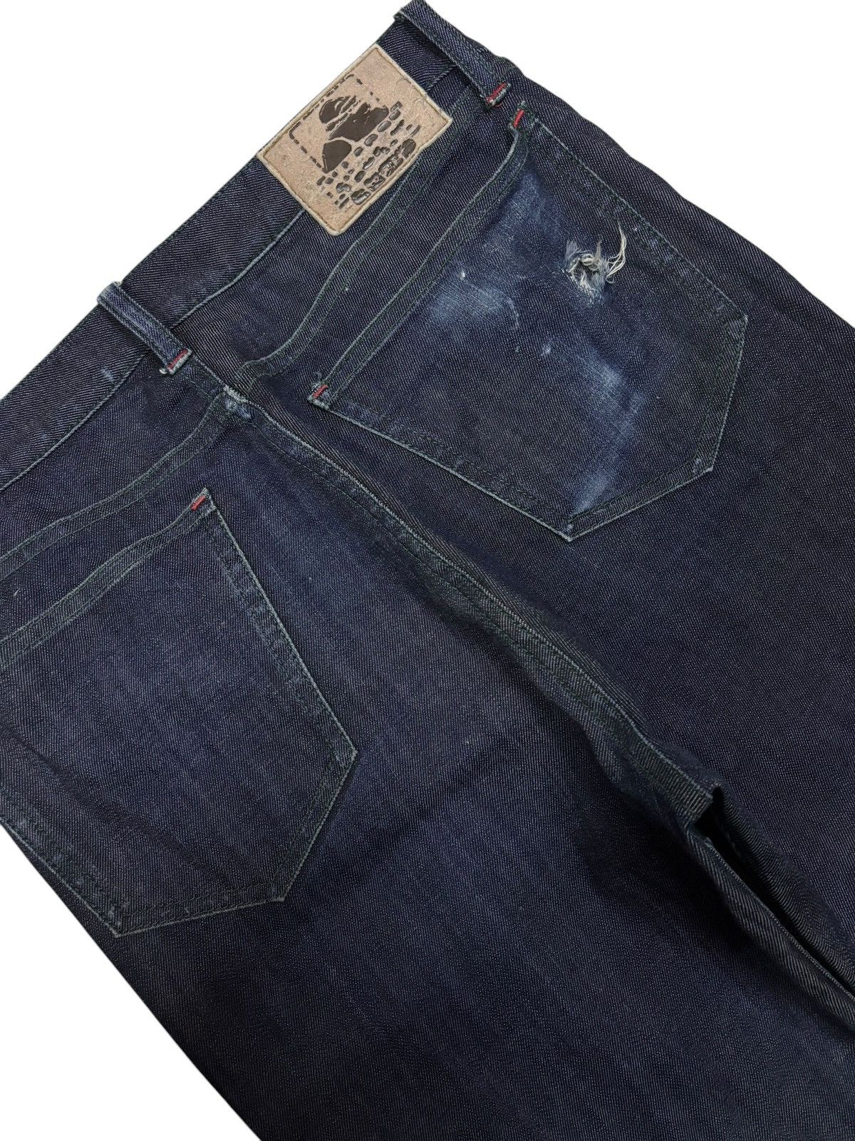 Designer × Vintage × Xlarge 90s Vintage XLarge Indigo Blue Washed Jeans Size US 34 / EU 50 - 4 Thumbnail
