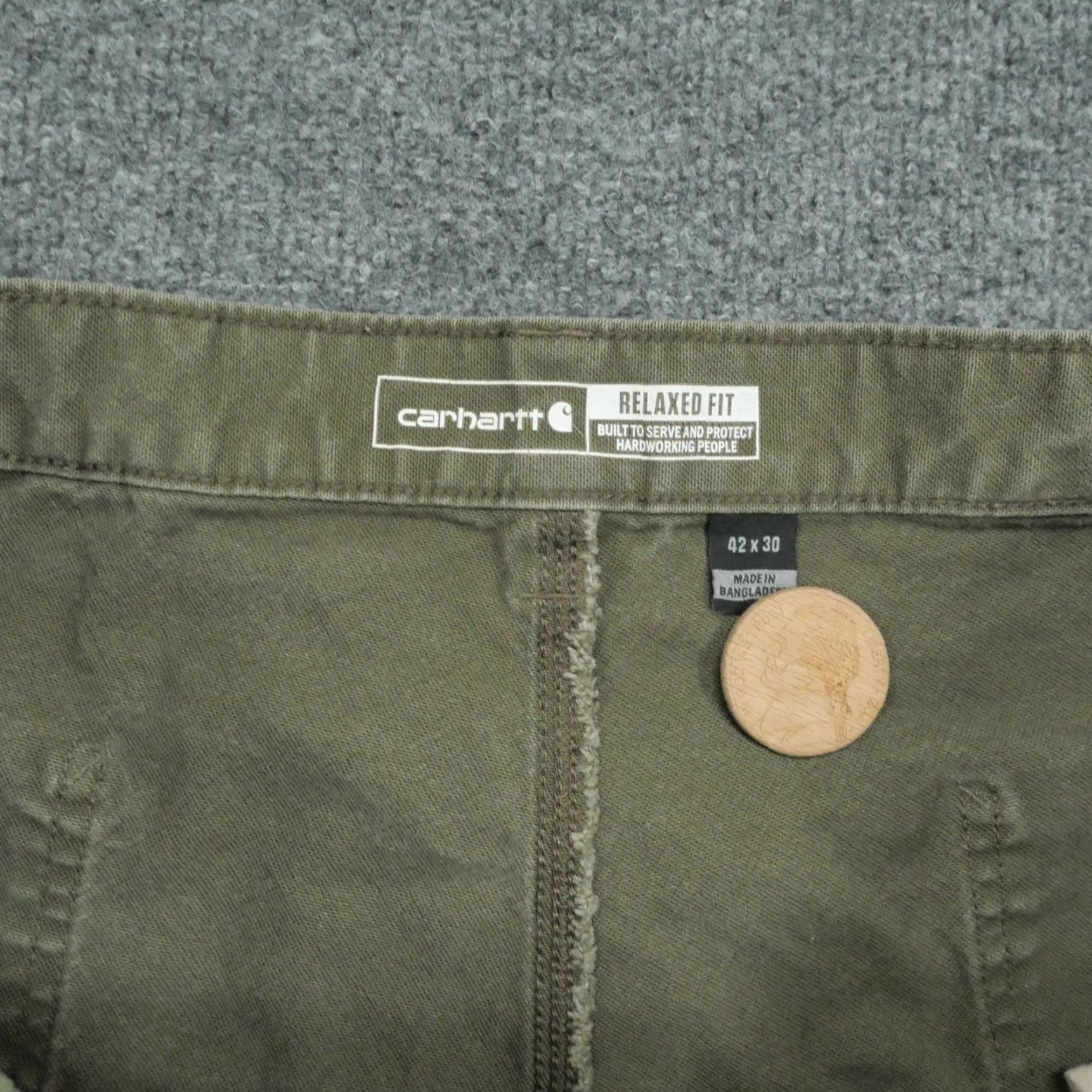 Carhartt VINTAGE Carhartt Pants Mens 42x30 Green Canvas Pants Workwear Relaxed Rugged Flex 40x30 Size US 40 / EU 56 - 5 Thumbnail