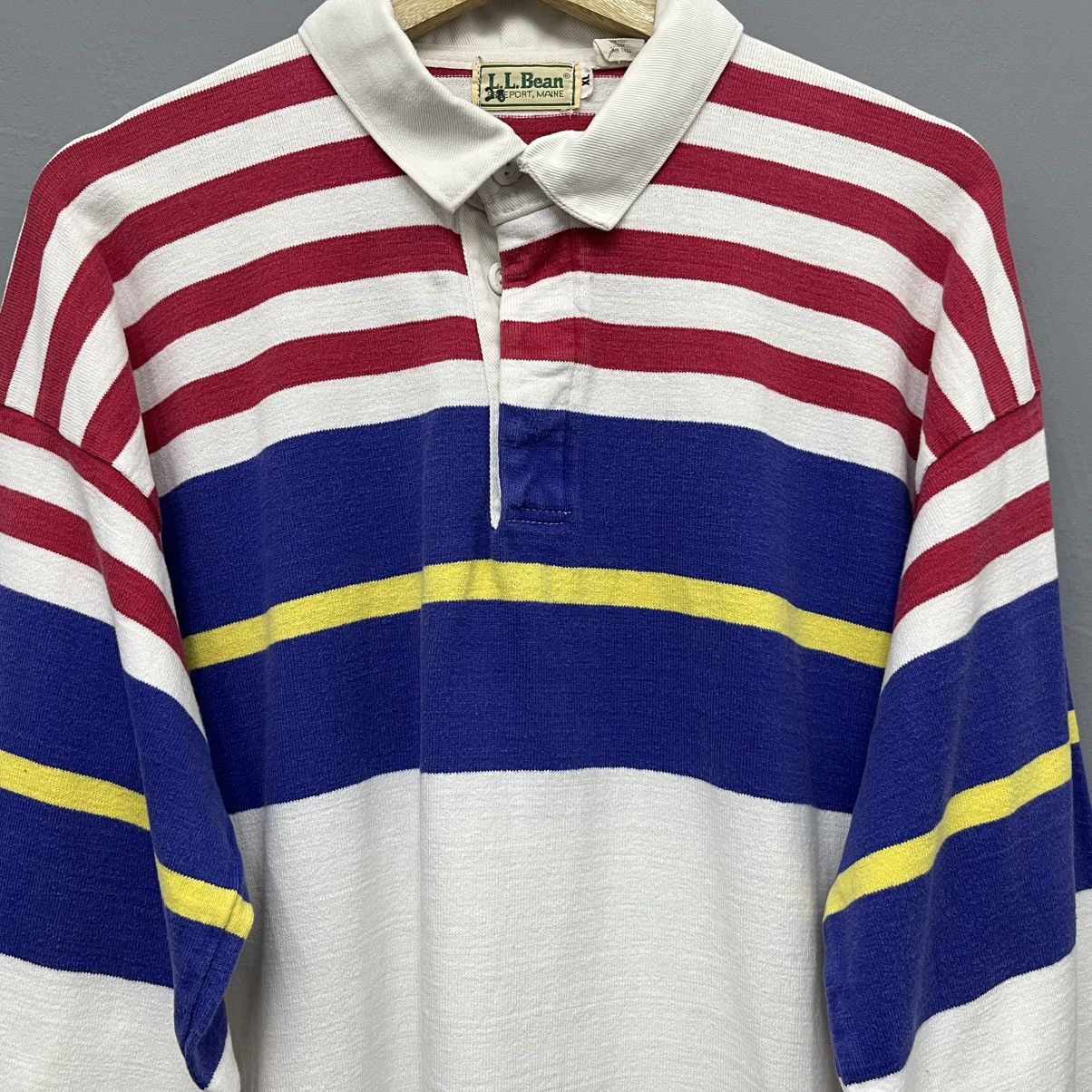 L.L. Bean Vintage 90s LL Bean Made in Usa Polo Rugby Shirt Size US L / EU 52-54 / 3 - 5 Thumbnail