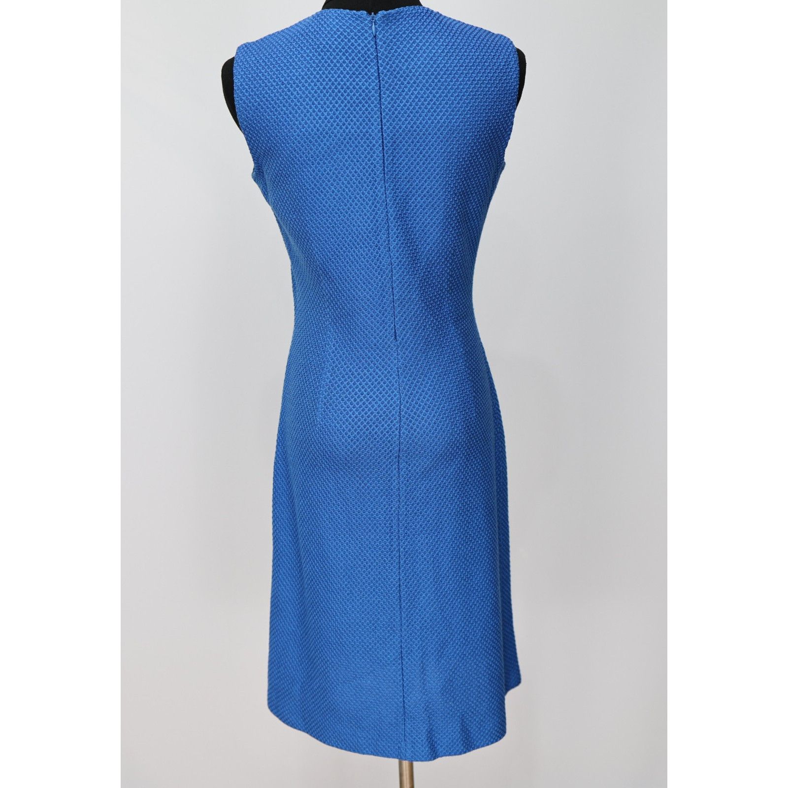 St. John ST. JOHN Blue Honeycomb Sheath Modern Classic Dress Size 2 Size XS / US 0-2 / IT 36-38 - 3 Thumbnail