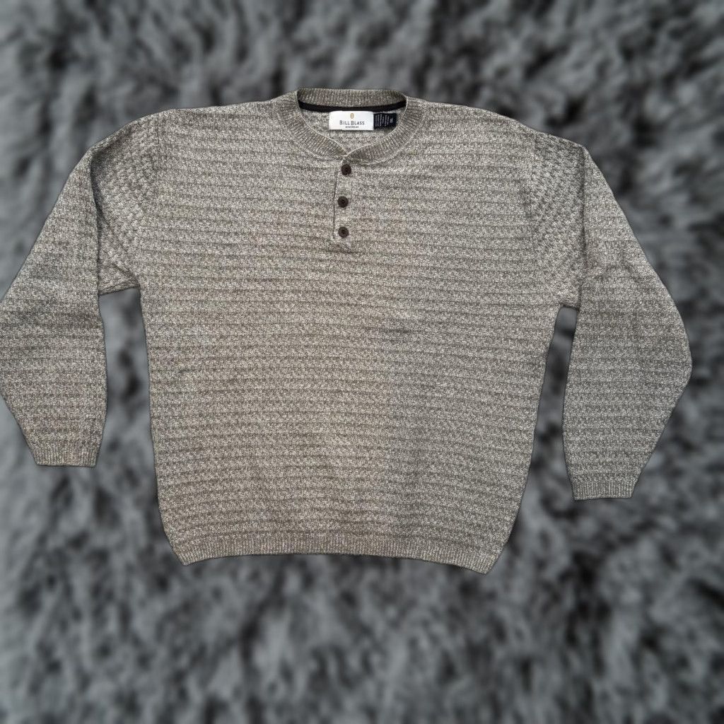 Bill Blass Bill Blass Sweater Mens 2XL XXL Henley Knit Pullover Casual Textured Pattern Size US XXL / EU 58 / 5 - 1 Thumbnail