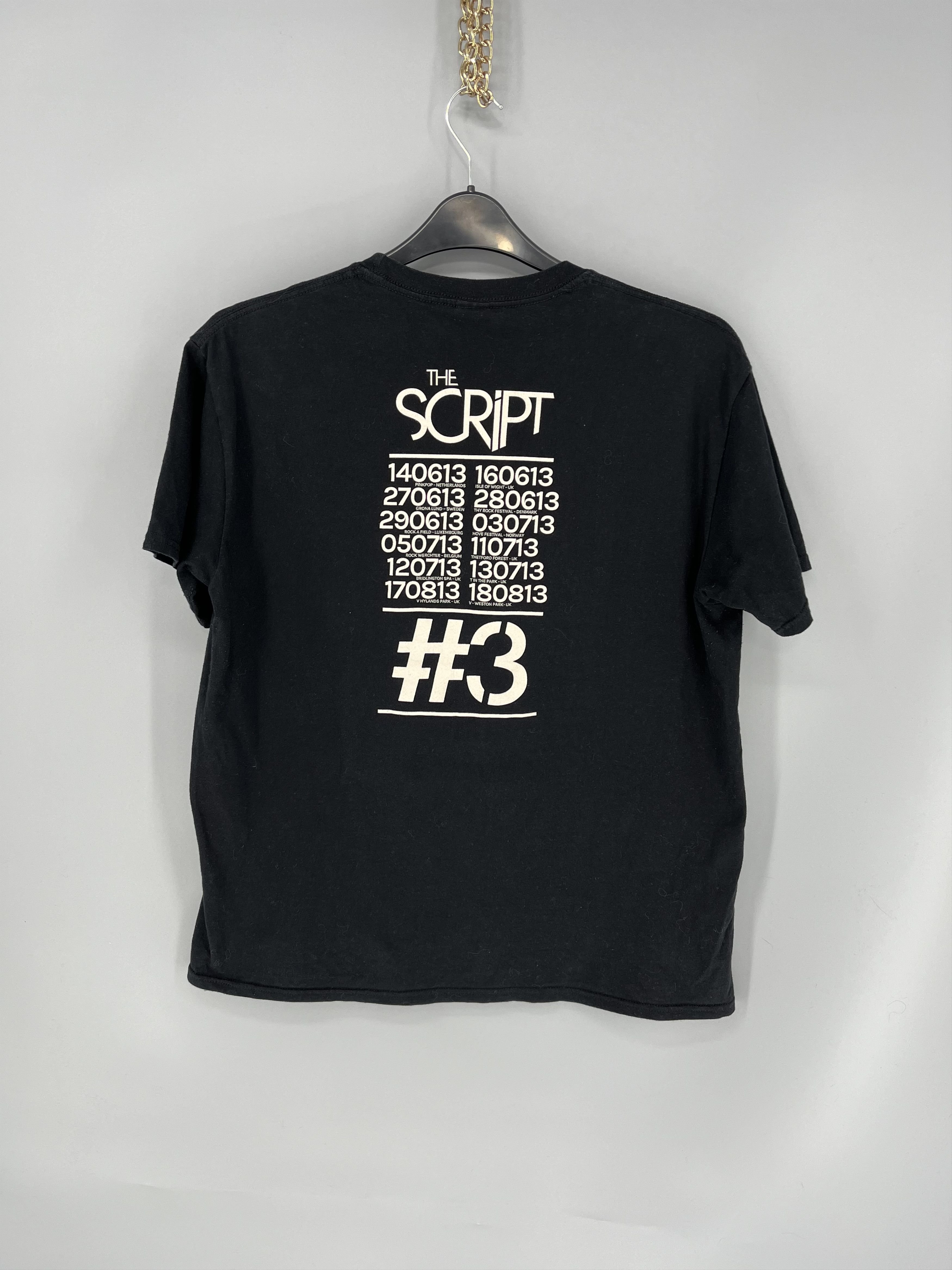 Band Tees The Script Vintage Black Cotton Short Sleeve T-Shirt Metal Size US L / EU 52-54 / 3 - 8 Thumbnail