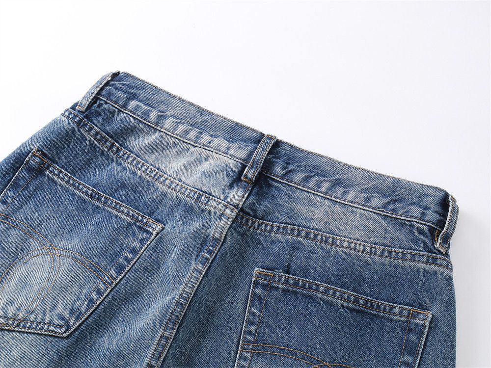 Vintage Men's vintage ripple distressed loose casual washed jeans Size US 32 / EU 48 - 5 Thumbnail