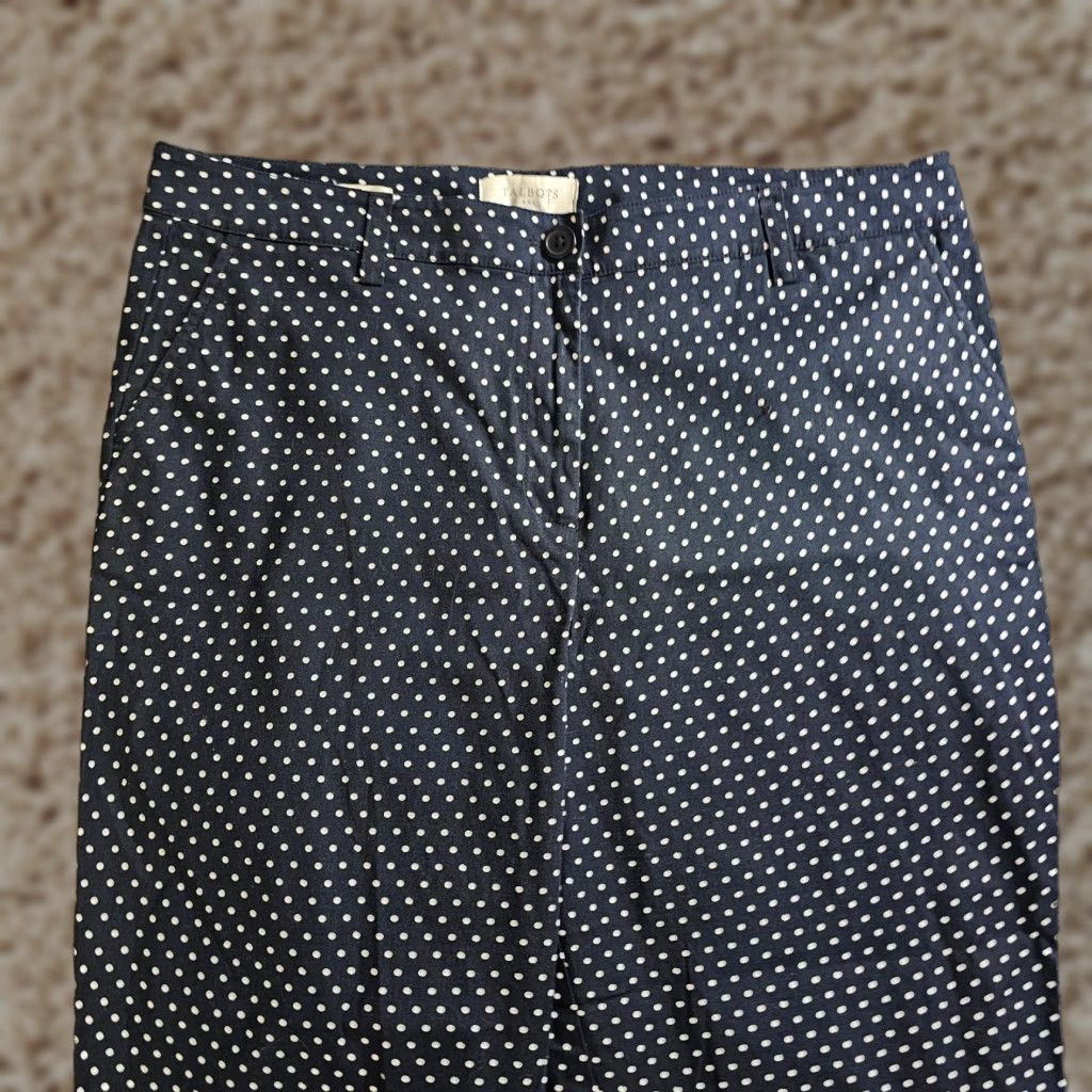 Talbots Talbots Pants Womens 14 Black White Polka Dot Heritage Cropped High Rise Career Size 36" / US 14 / IT 50 - 1 Thumbnail