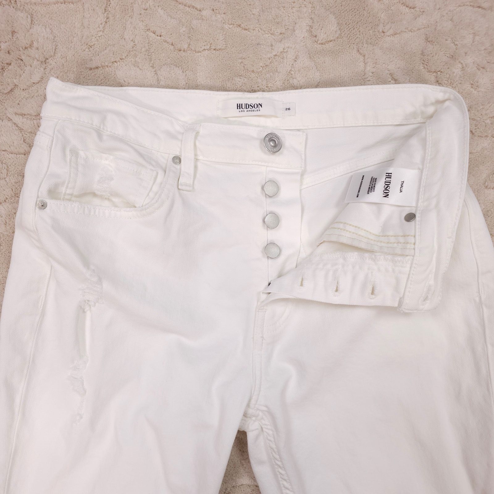 Hudson Hudson Thalia 90's Loose Fit Jean White Sz 26 Size 26" / US 2 / IT 38 - 5 Thumbnail