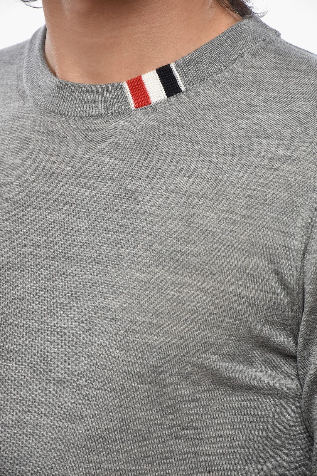 Thom Browne og1mm0426 Relaxed-Fit Virgin Wool Crewneck Sweater in Grey Size US XL / EU 56 / 4 - 3 Thumbnail