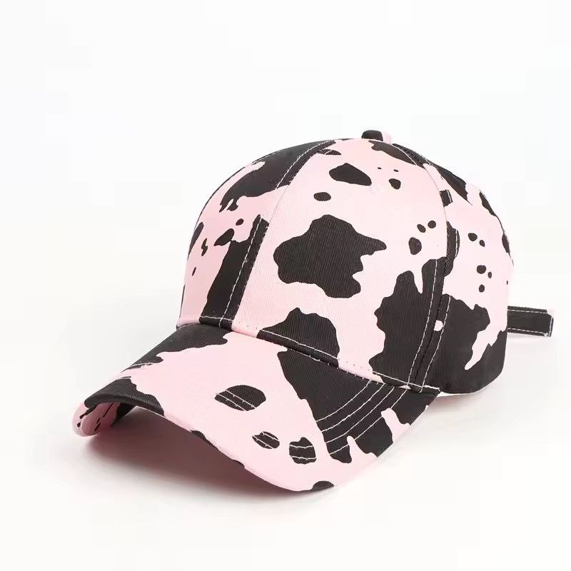 Japanese Brand Cow Print Baseball Hat Size ONE SIZE - 3 Thumbnail
