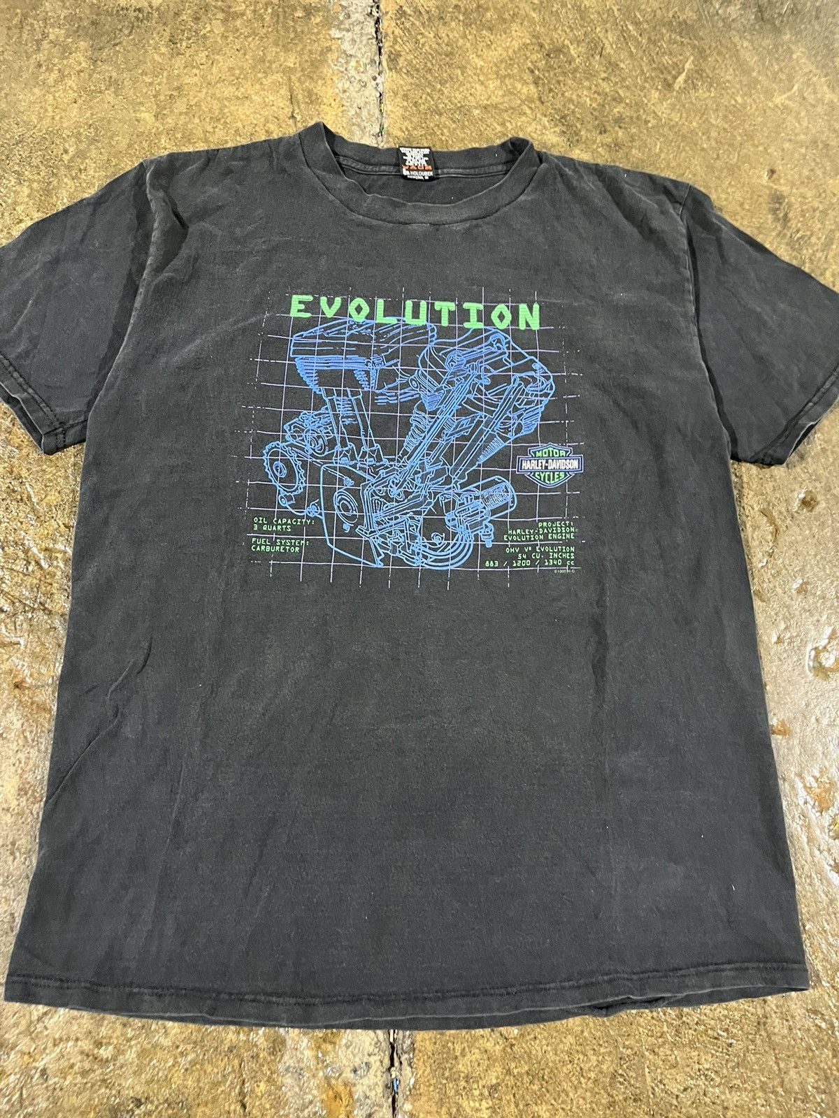 Harley Davidson × Vintage CRAZY VINTAGE 90s HARLEY DAVIDSON EVOLUTION ENGINE BIKER TEE Size US XL / EU 56 / 4 - 4 Thumbnail