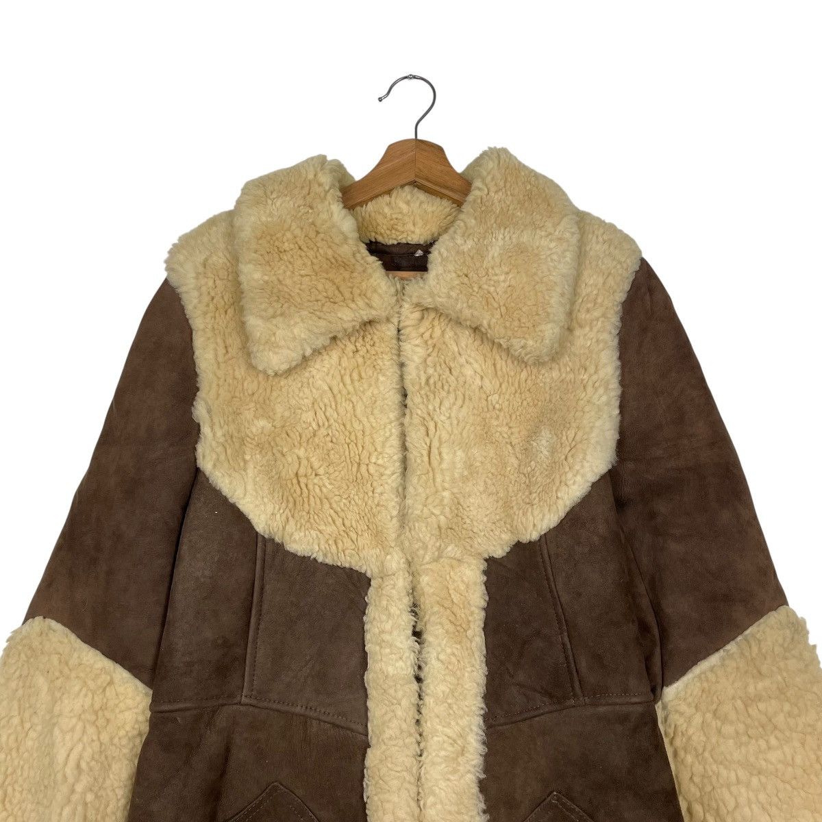 Japanese Brand Vintage Genuine Sheepskin Suede Leather Shearling Coat Size S / US 4 / IT 40 - 2 Thumbnail