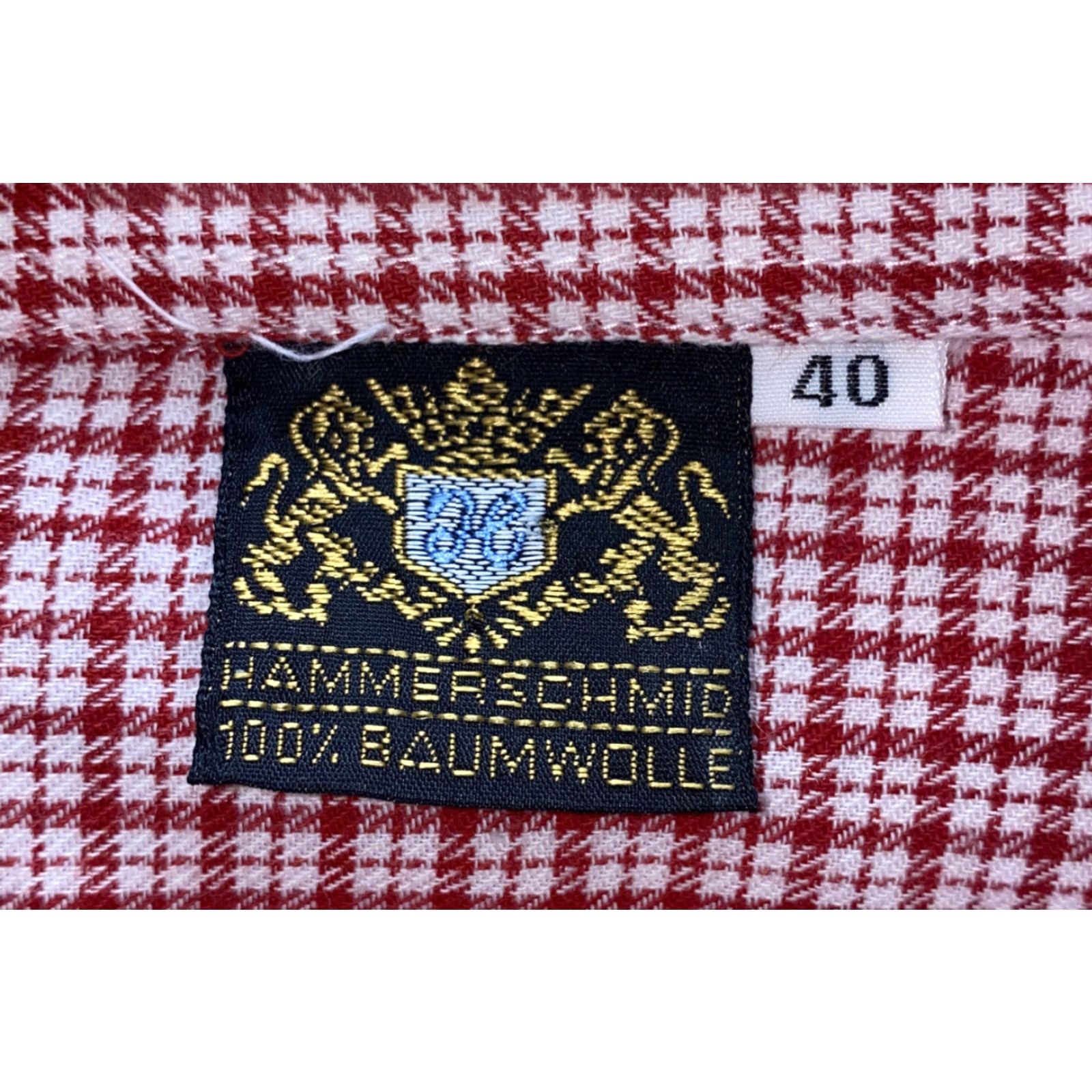 Vintage Hammerschmid Shirt Mens Red/White Checkered Long Sleeve Button Front Sz 40/M Size US L / EU 52-54 / 3 - 6 Thumbnail