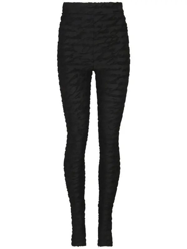 Balmain o1s1wg111225 Monogram-Jacquard Legging in Black Size 30" / US 8 / IT 44 - 1 Thumbnail