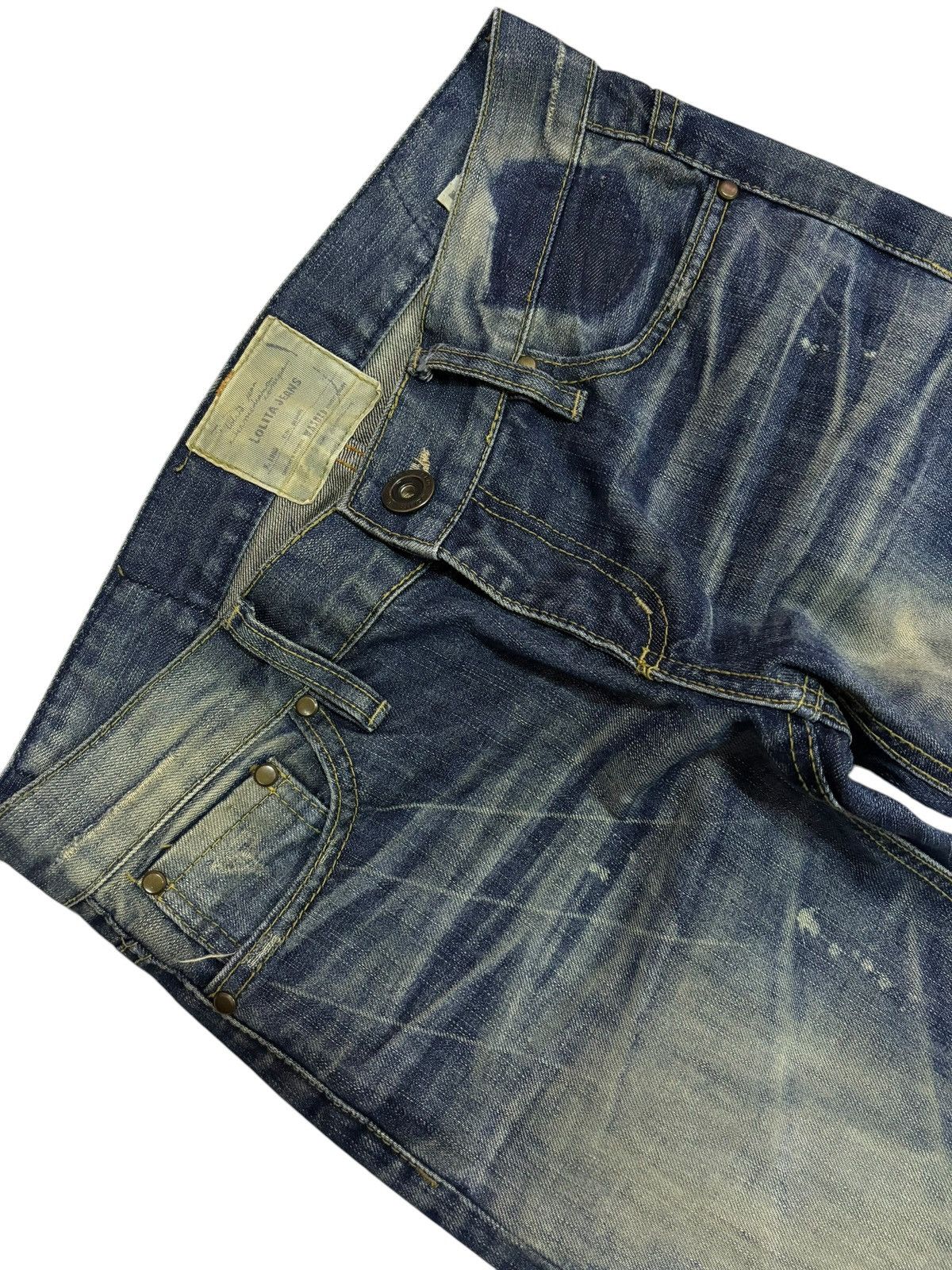 Japanese Brand × Vintage Vintage Lolita Faded Mud Washed Paint Slash Jeans Size 31" - 4 Thumbnail