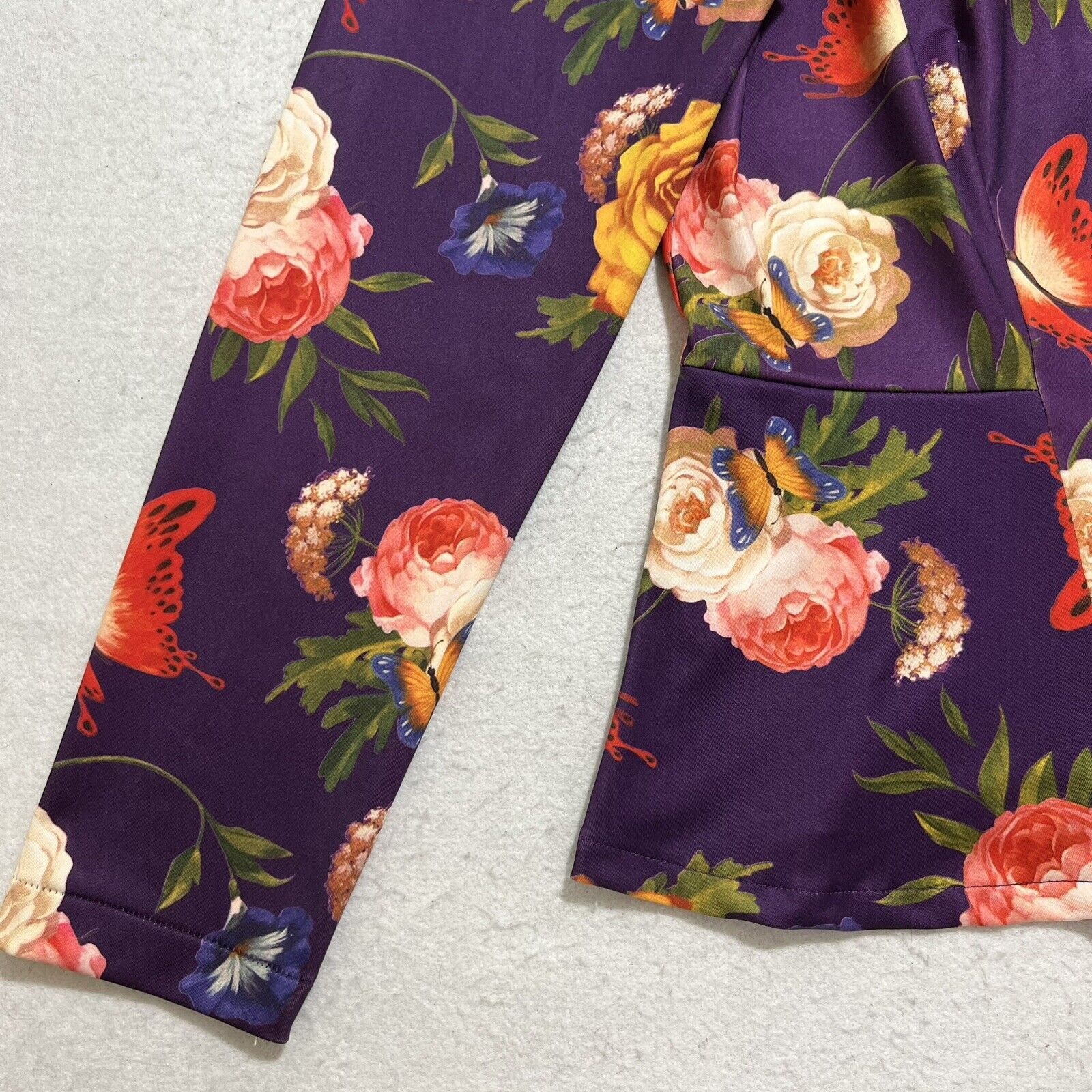 Disney Disney Parks Floral Peter Pan Tinkerbell Zip Peplum Jacket Size L / US 10 / IT 46 - 7 Thumbnail