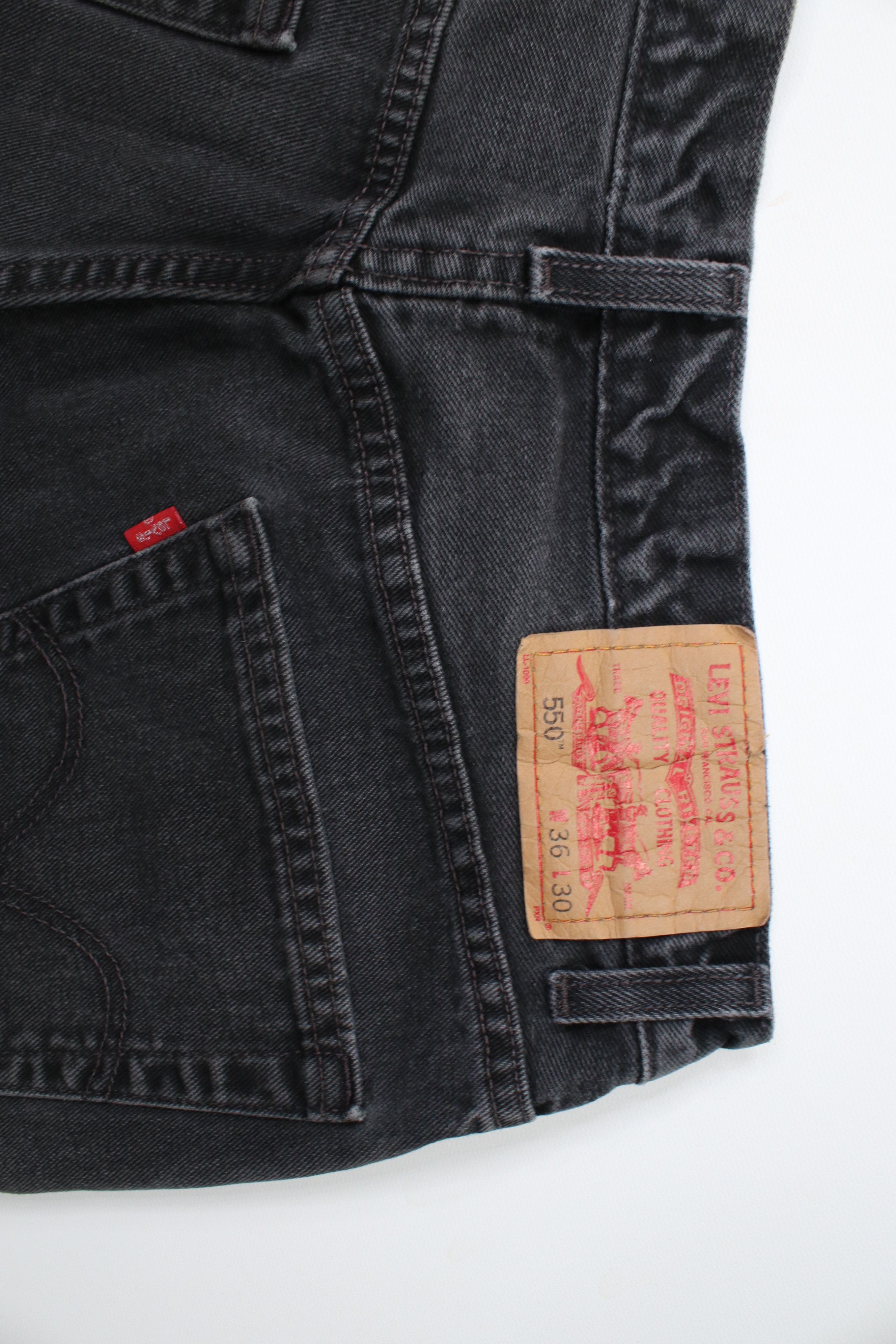 Levi's Vintage Y2K 2003 Levis 550 Relaxed Fit Denim Jeans Black USA Size US 34 / EU 50 - 14 Thumbnail