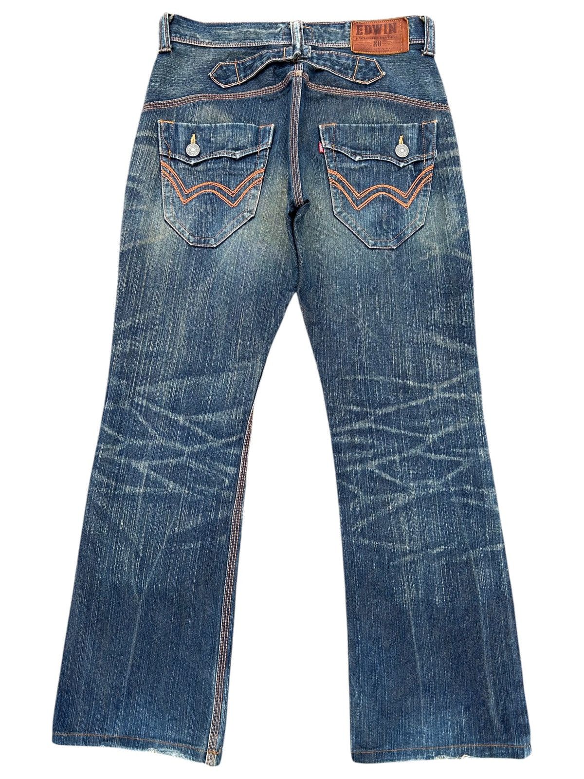 Kapital Flare Vintage Edwin Buckle Back Rusty Distressed Denim Jeans Size US 32 / EU 48 - 1 Thumbnail