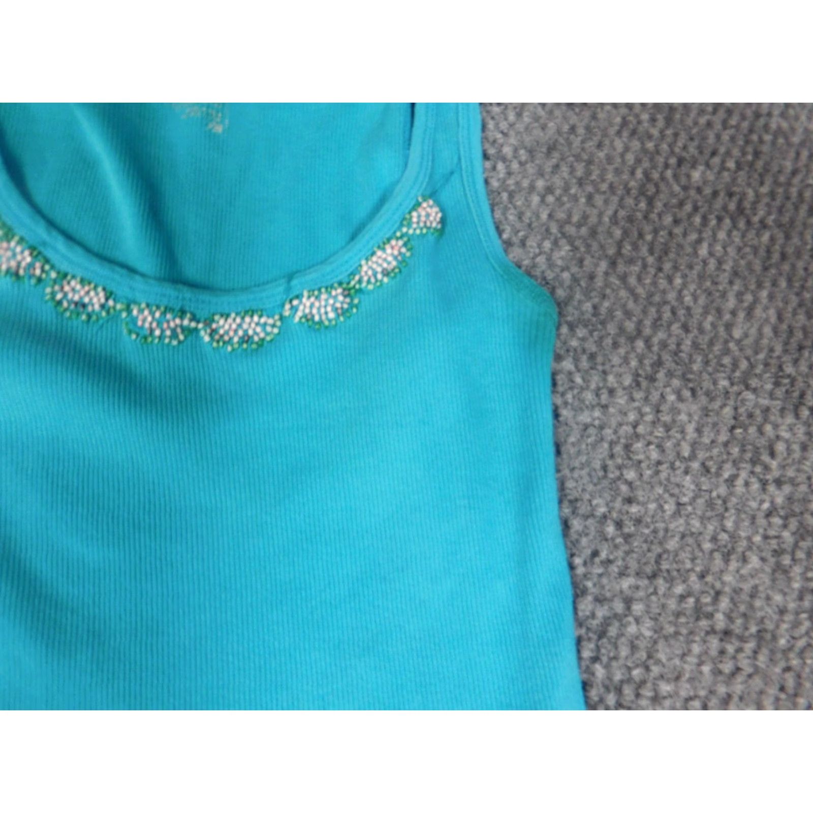 Old Navy Old Navy Womens Shirt Tank M Blue Casual Sleeveless Crew Neck Pullover Cotton Basic, Regular, Stretch Size M / US 6-8 / IT 42-44 - 4 Thumbnail