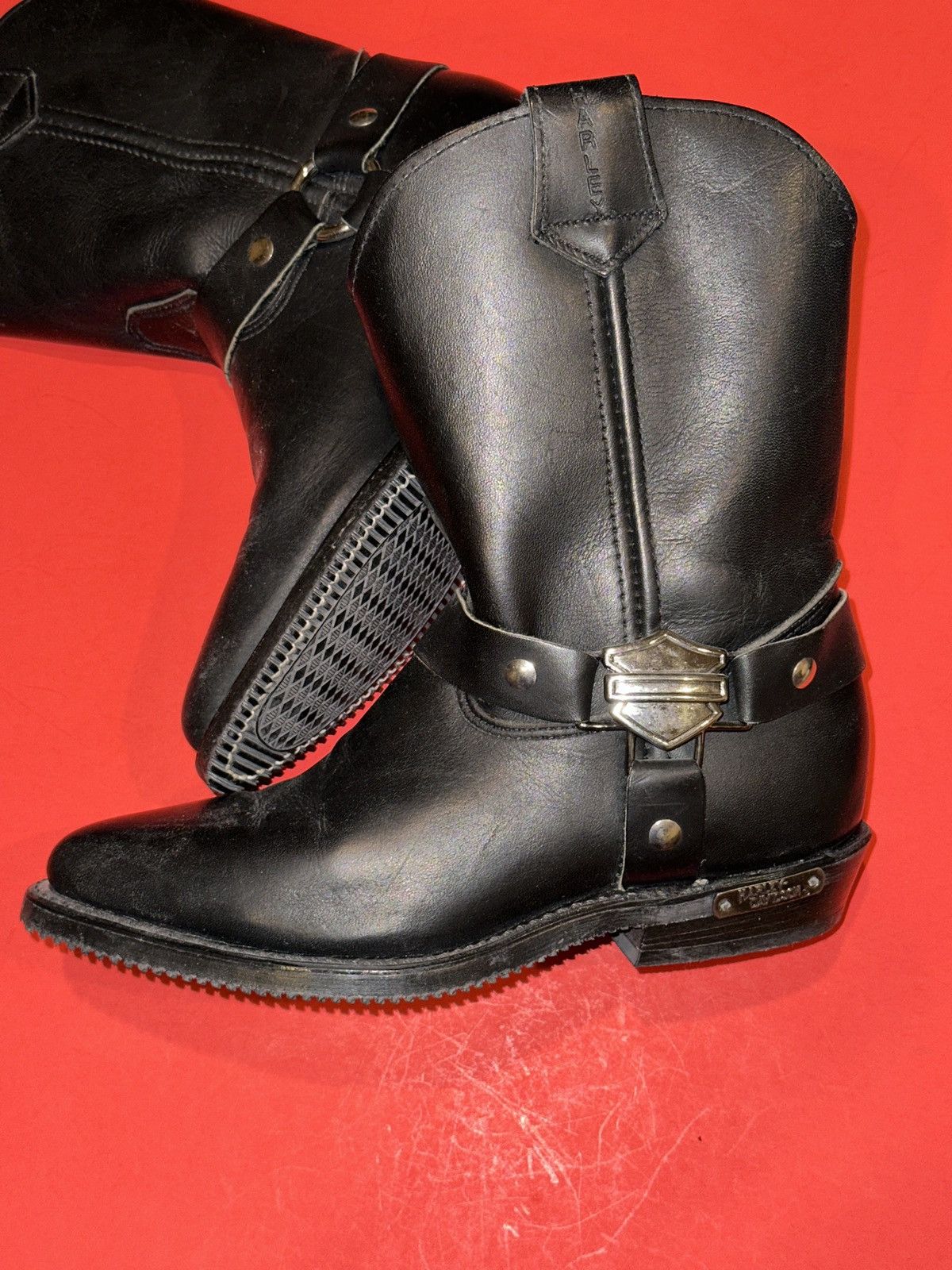 Harley Davidson VTG Y2K Harley Davidson Oil Resistant Leather Cowboy Boots Size US 6 / IT 36 - 4 Thumbnail