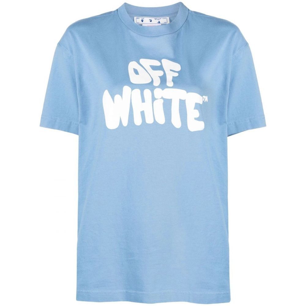 Off-White o1gr1nt0125 70S Type Logo Casual T-Shirt in Light Blue Size XXL / US 16-18 / IT 52-54 - 1 Thumbnail