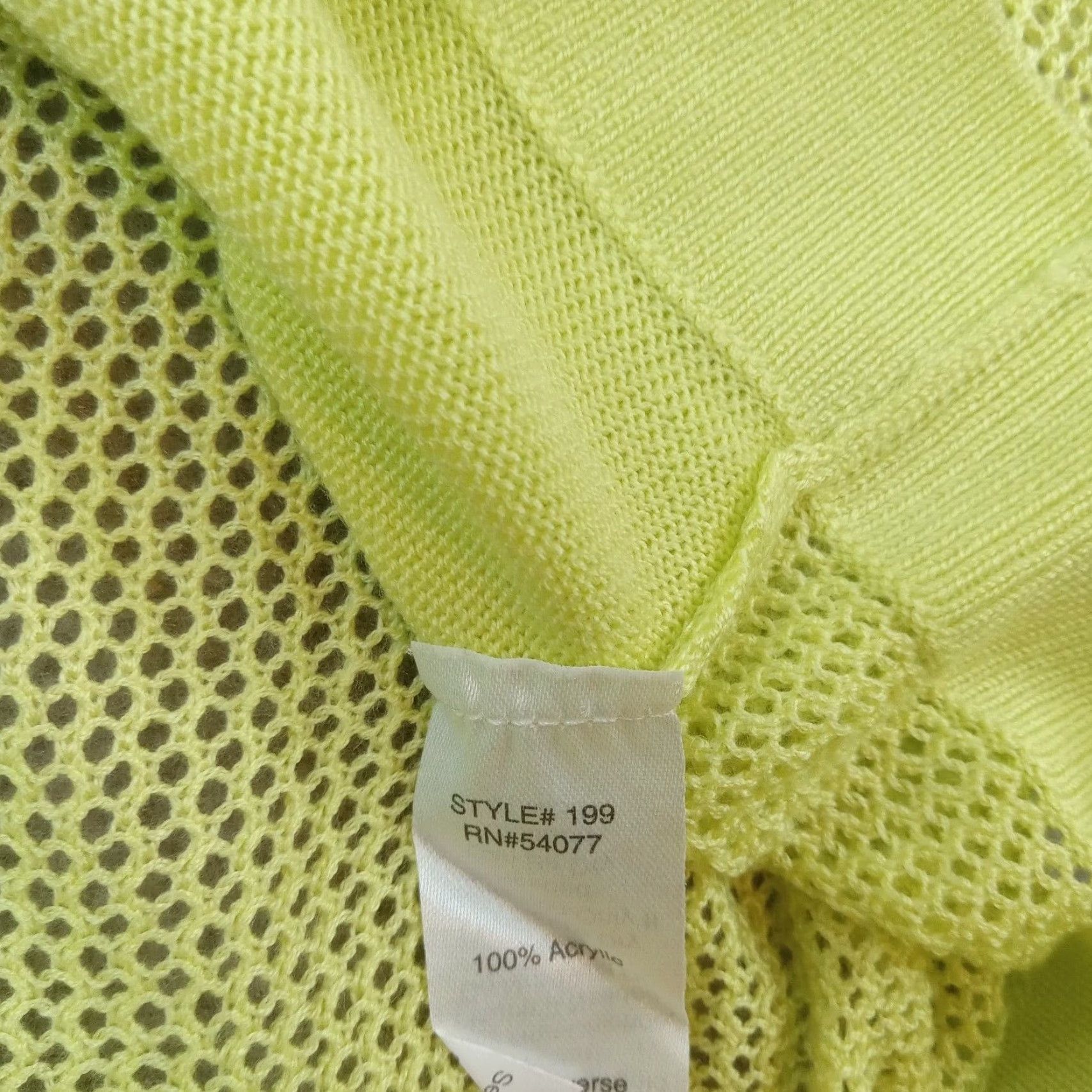Vintage CAbi Womens Medium Yellow Long Sleeve Crew Neck Lightweight Mesh T-Shirt Size M / US 6-8 / IT 42-44 - 6 Thumbnail