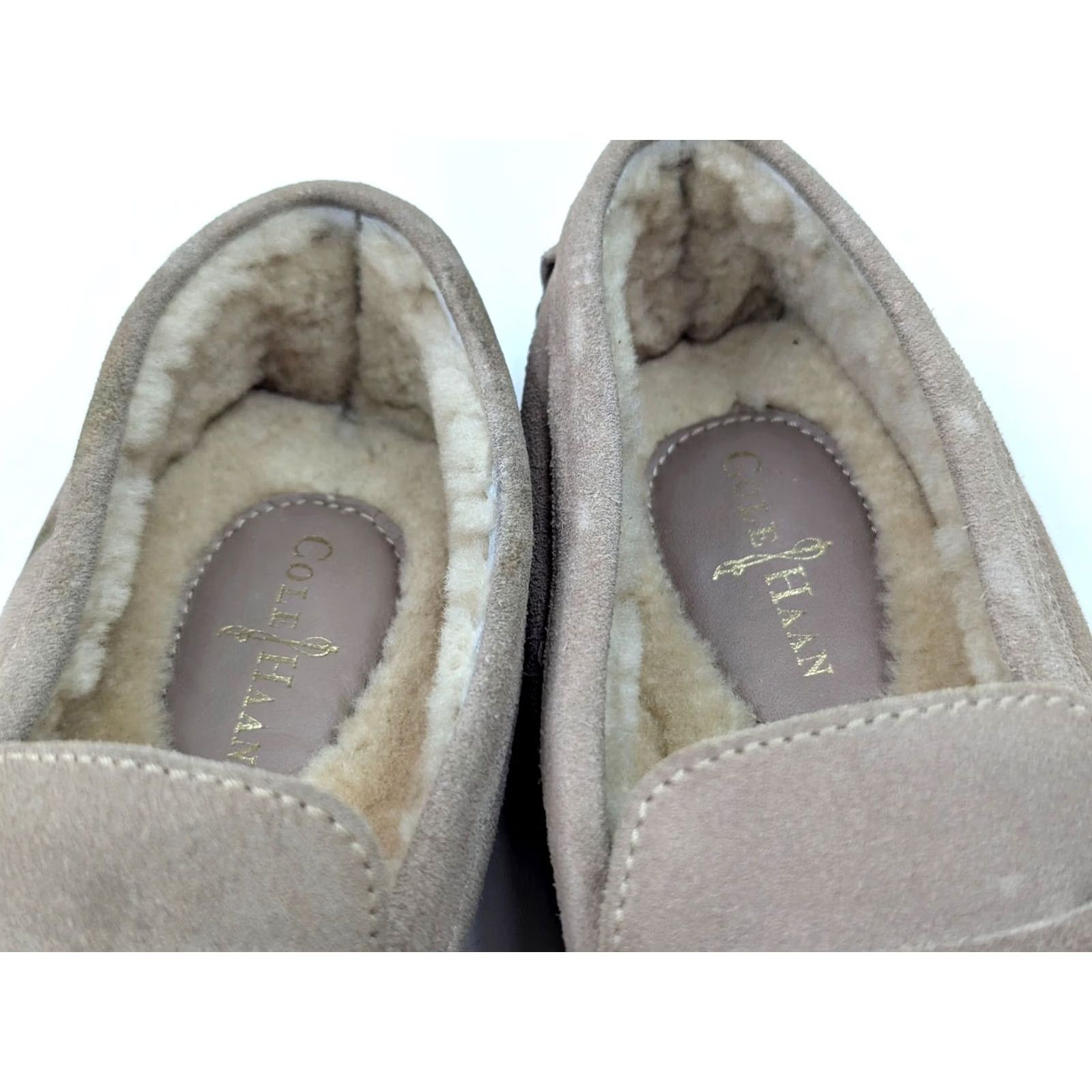 Vintage VINTAGE L.L. Bean Penny Loafer Women 6B Beige Suede Shearling Lined Nike Air Sole Size US 8 / IT 38 - 6 Thumbnail