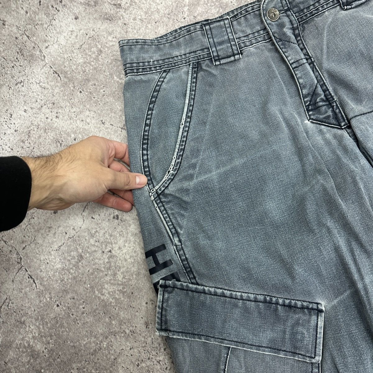 Helly Hansen Vintage 90s Helly Hansen Cargo washed distressed jeans y2k Size US 33 - 8 Thumbnail