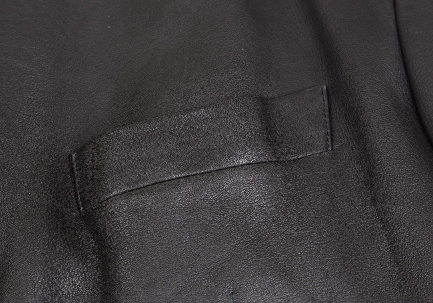 Issey Miyake Lamb Leather Band Collar Jacket in Black Size 4 Size US XL / EU 56 / 4 - 5 Thumbnail