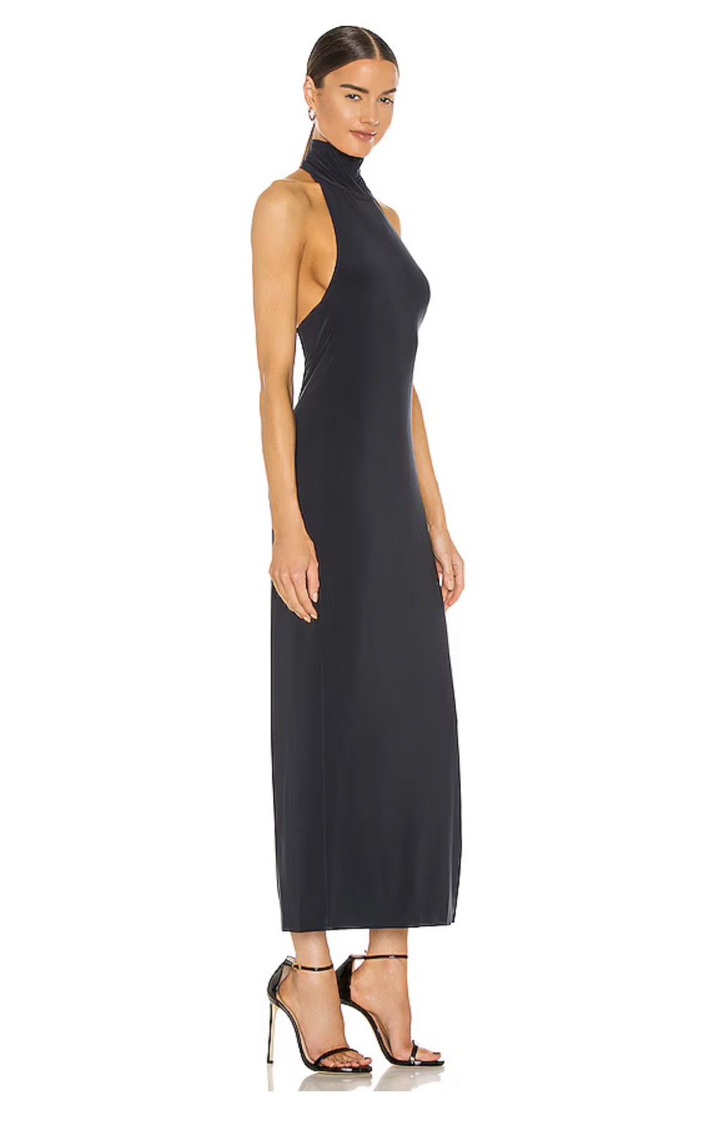 Norma Kamali Norma Kamali S Halter Turtle Side Slit Gown Dress 👗 Size S / US 4 / IT 40 - 2 Thumbnail
